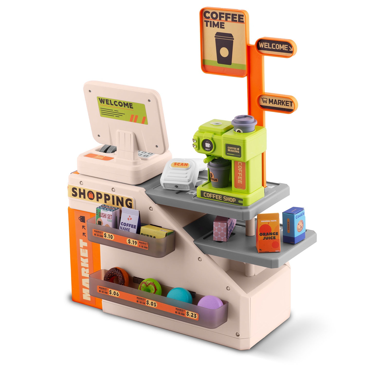 Caisse enregistreuse interactive avec accessoires