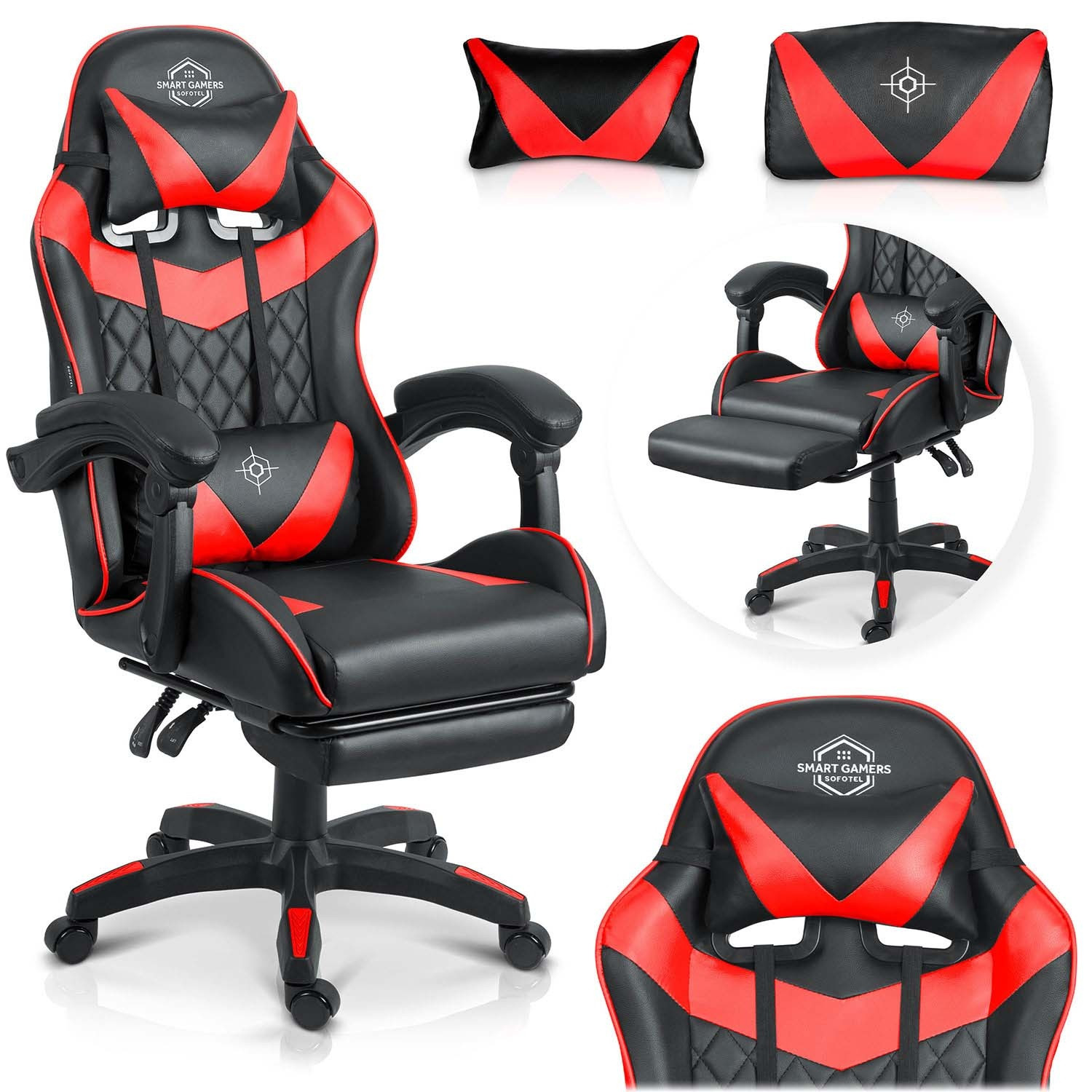 Sedia da gaming Sofotel Draknor II nera e rossa