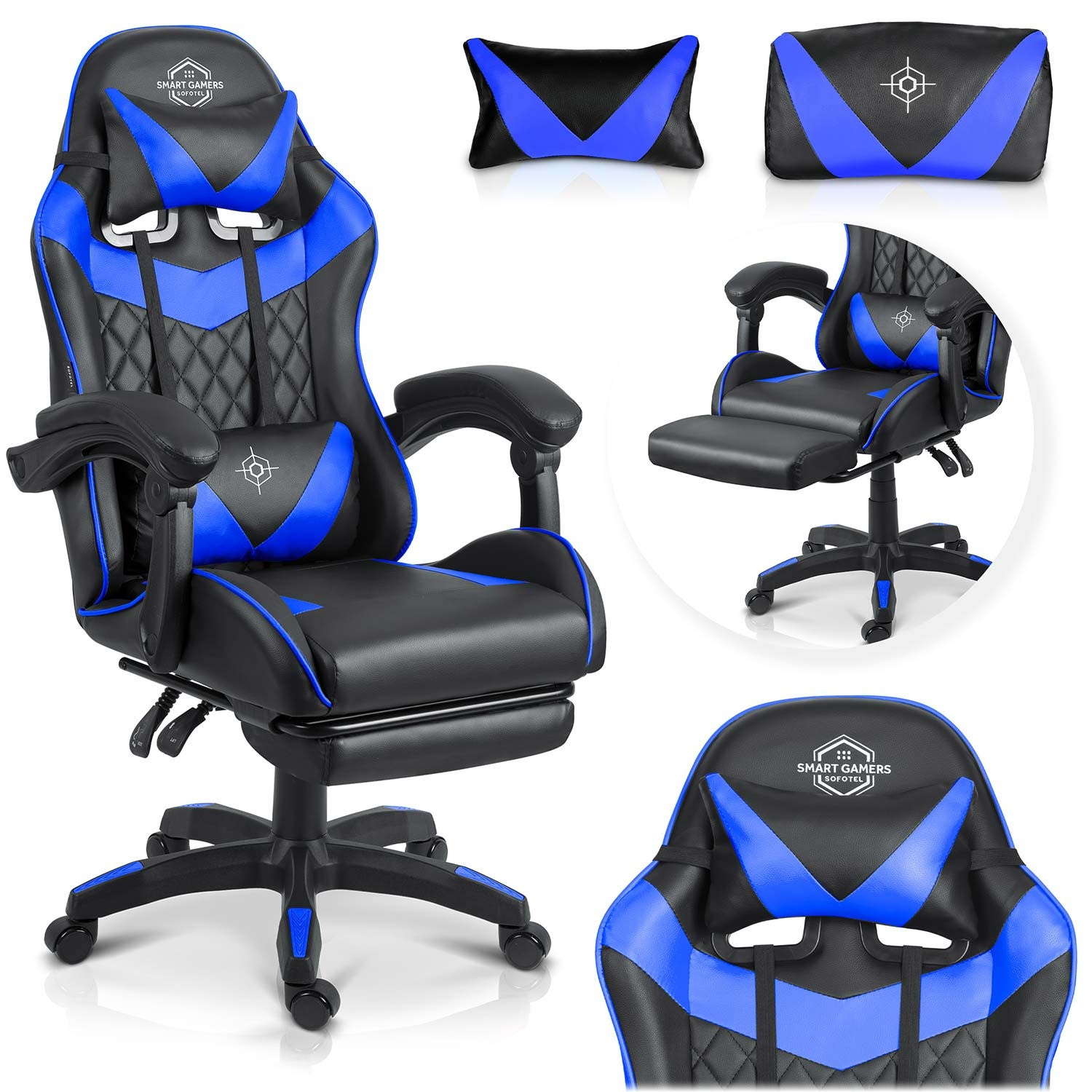 Sedia da gaming Sofotel Draknor II nera e blu