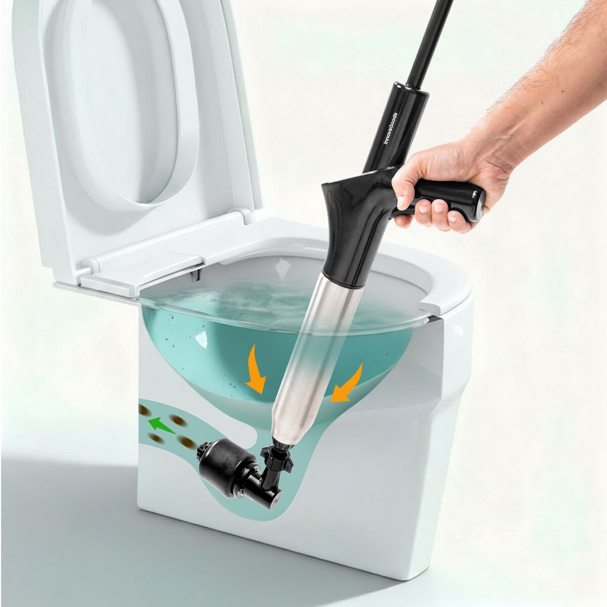 Pistone ad alta pressione con 7 accessori e manometro
