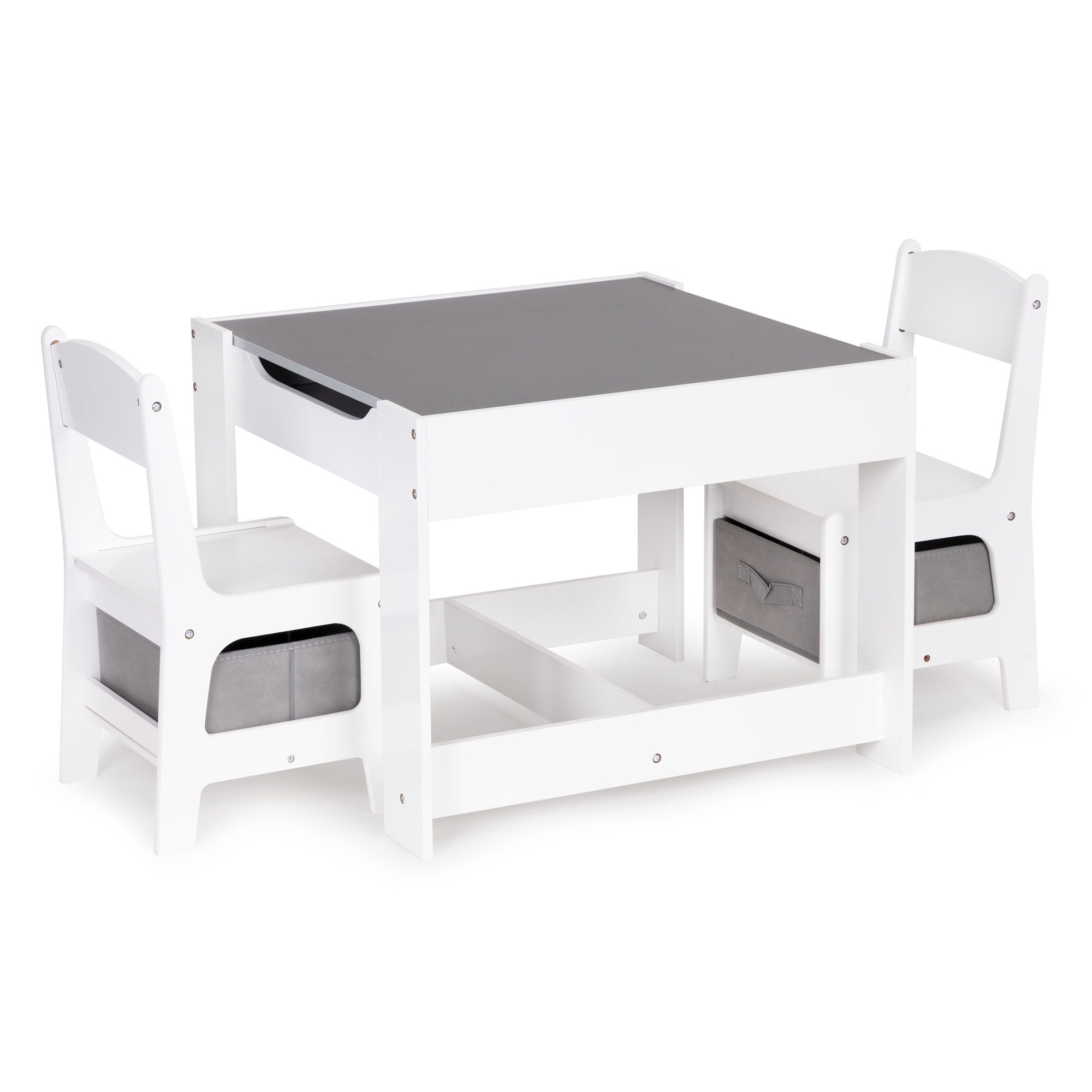 Children's Table Set with Chalkboard & Storage