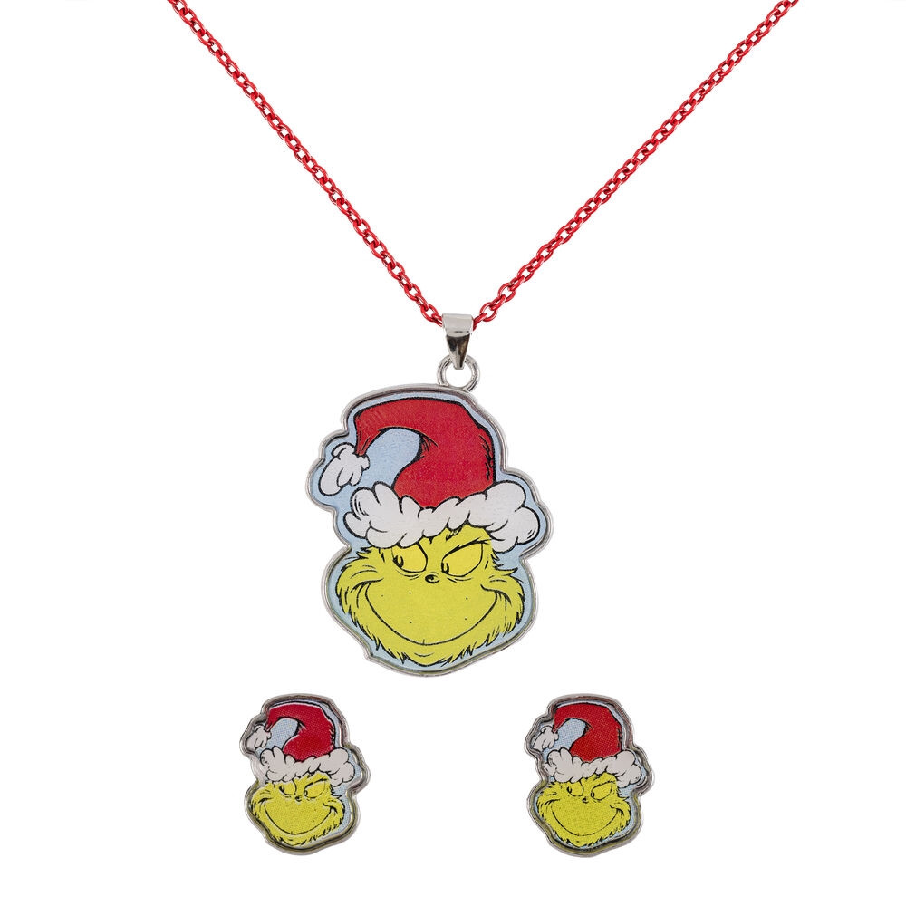 Conjunto de Natal do Grinch: colar e brincos