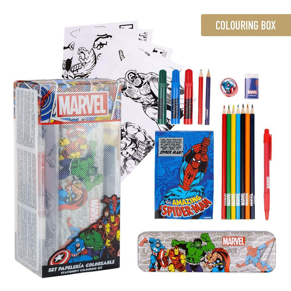 Ensemble de papeterie à colorier Marvel
