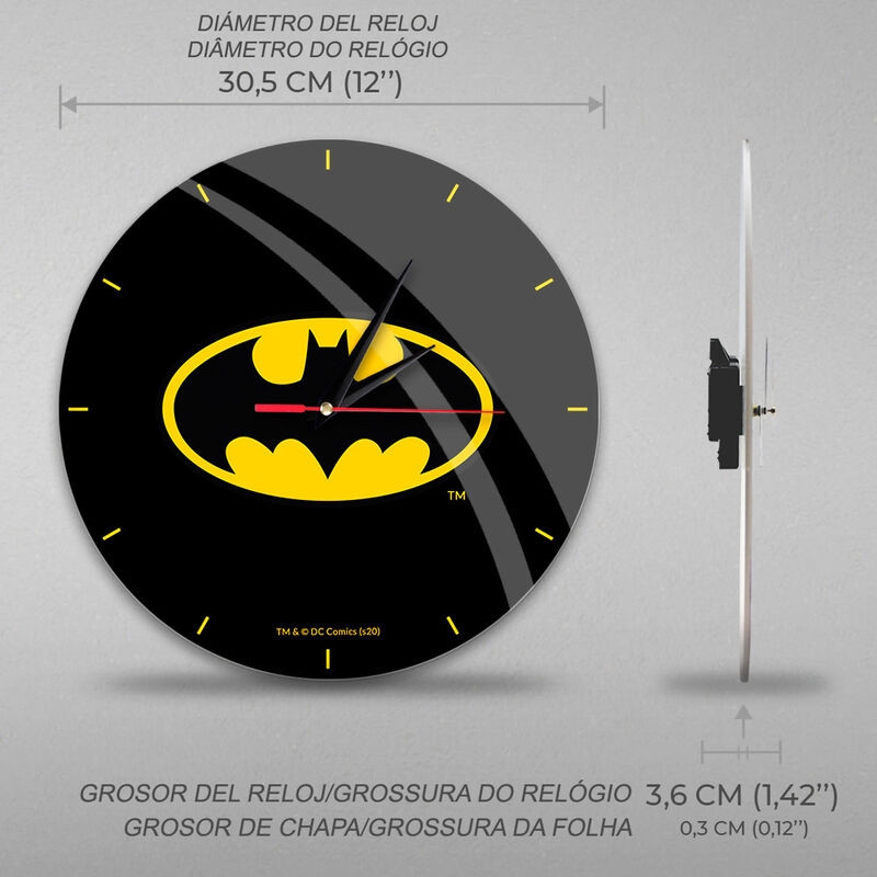 Reloj de pared de Batman de DC Comics