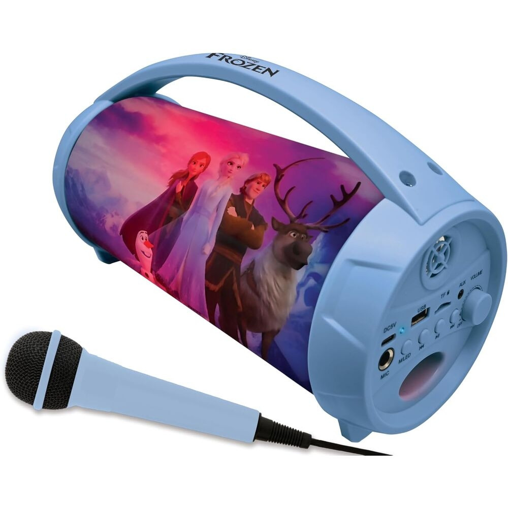 Caixa de som Disney Frozen com microfone Bluetooth