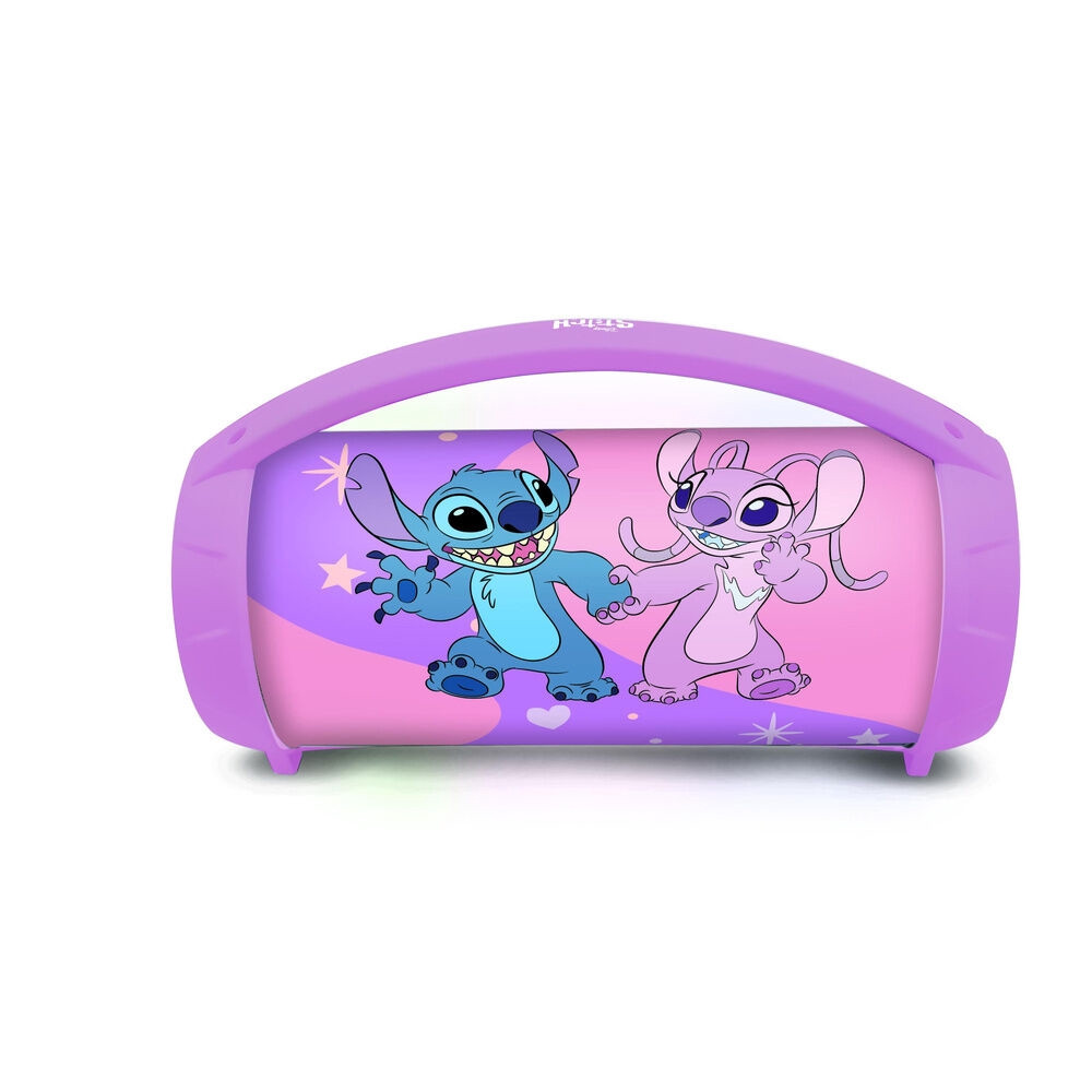 Caixa de som Bluetooth iluminada com o anjo Stitch da Disney e micr...