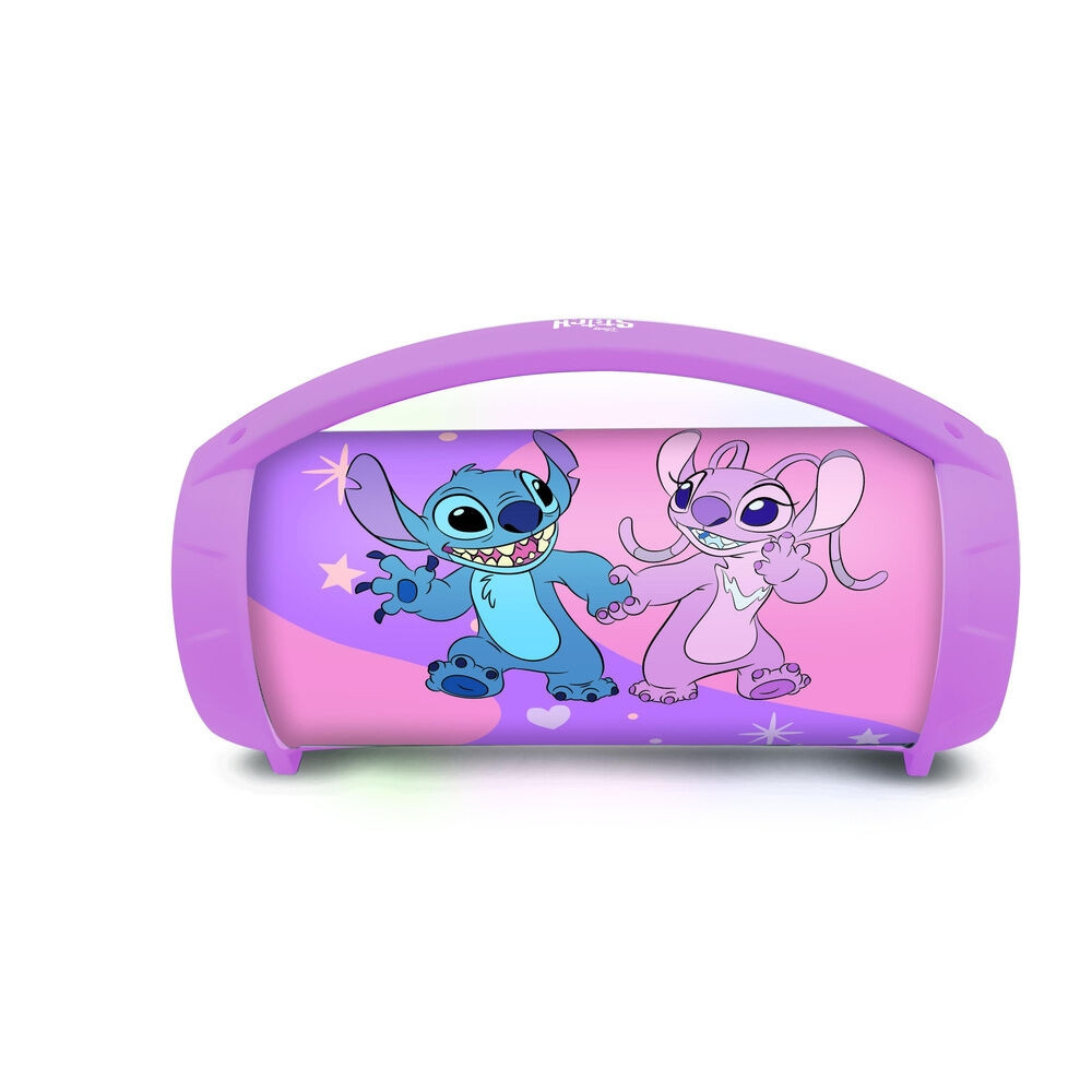 Caixa de som Bluetooth iluminada com o anjo Stitch da Disney e micr...