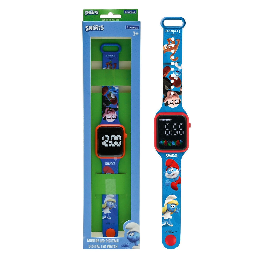 Reloj LED digital de los Pitufos