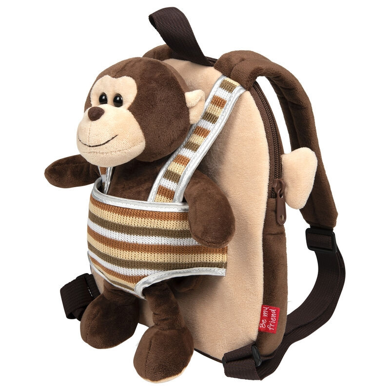 Max Monkey Wenderucksack mit Plüschtier, 25 cm