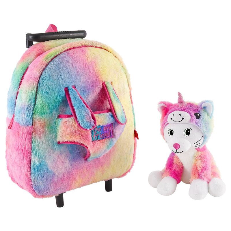 Trolley + pluche kat Emi 32 cm