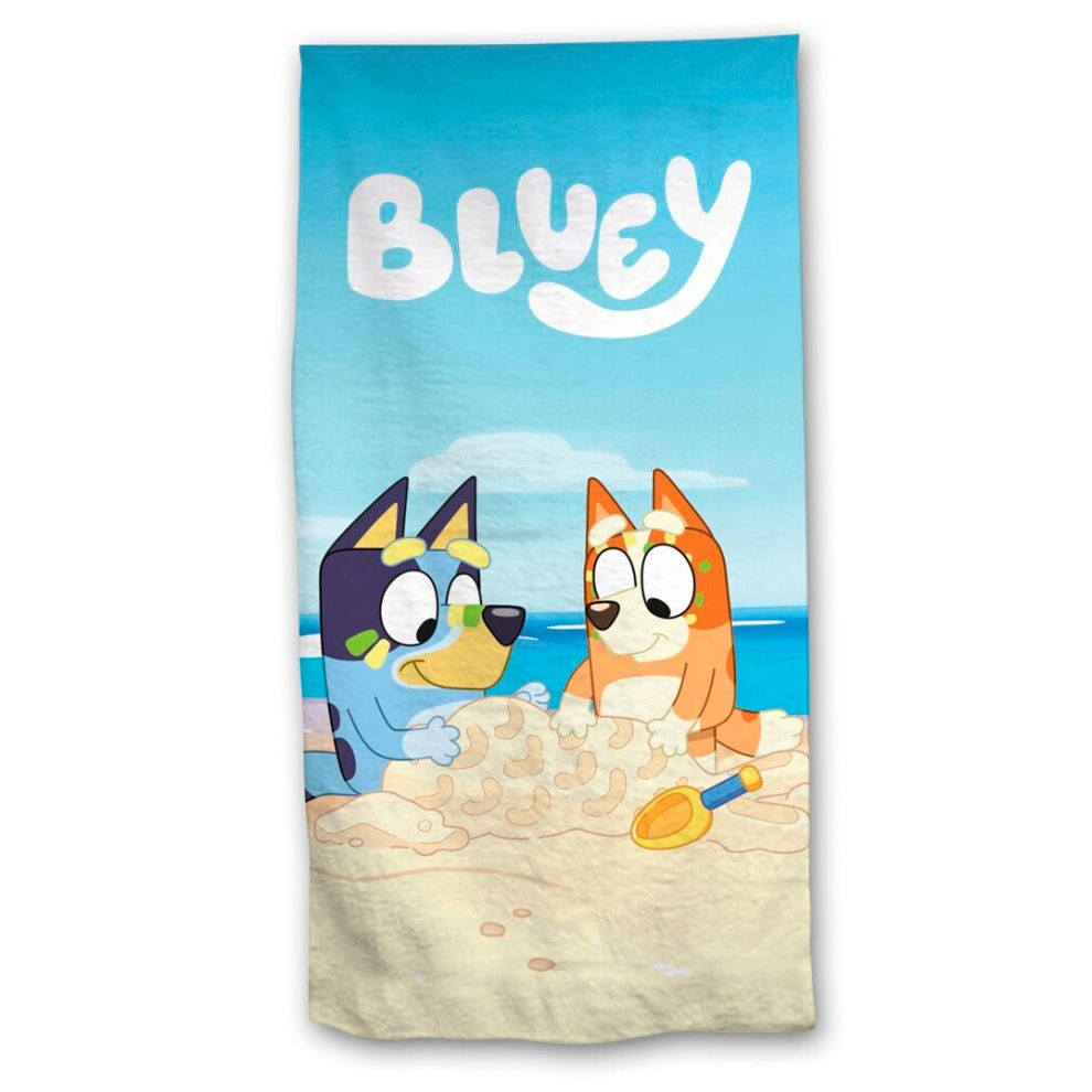 Serviette de plage bleue en microfibre