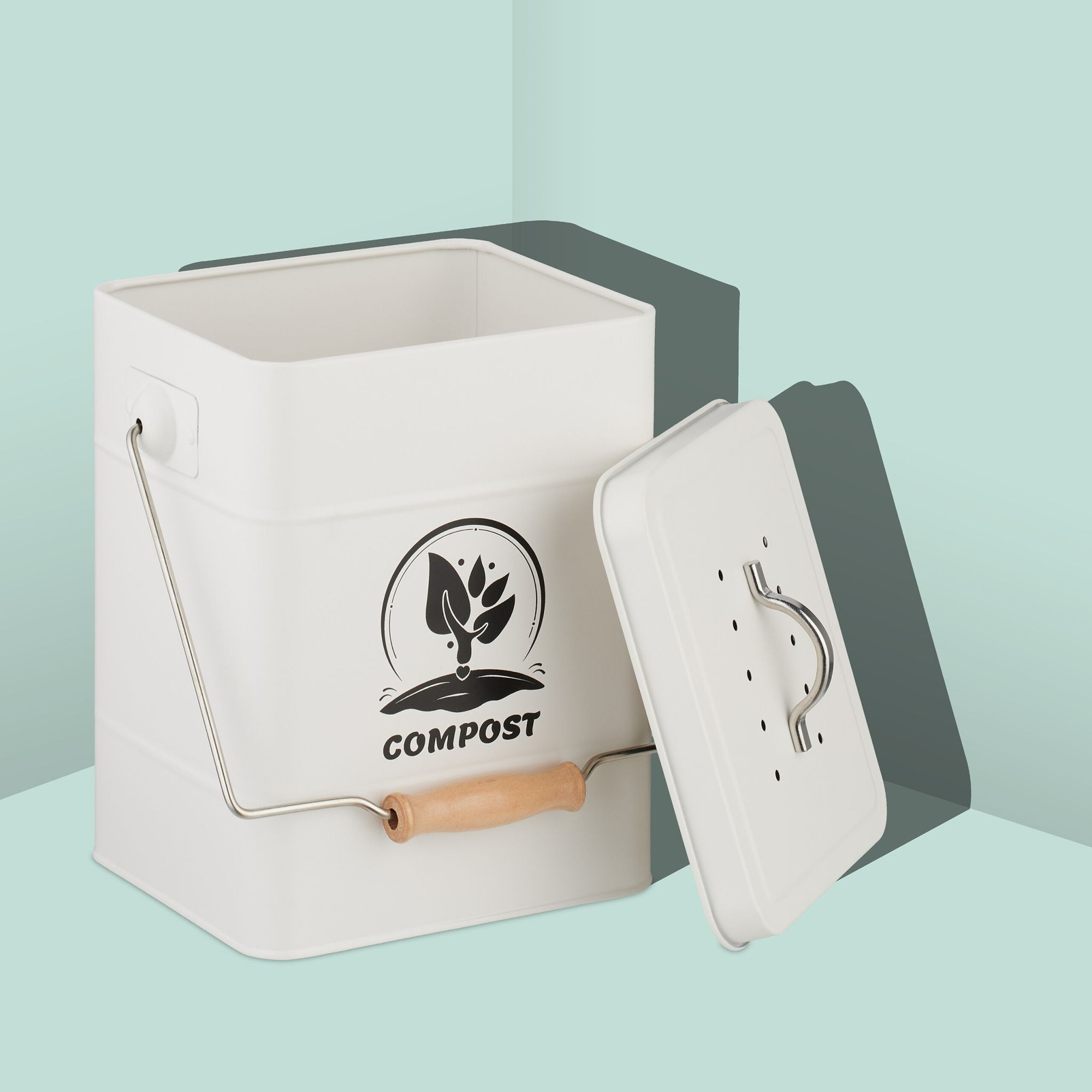 Compost Bin with Odour Filter, 6 Litre Capacity