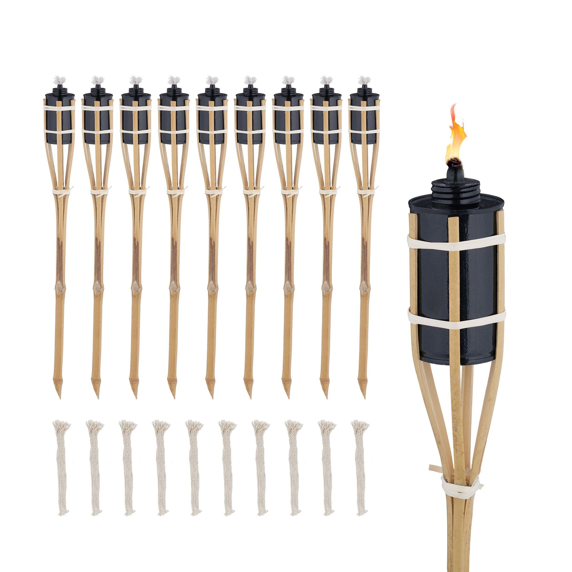 10er Set Gartenfackeln 60cm