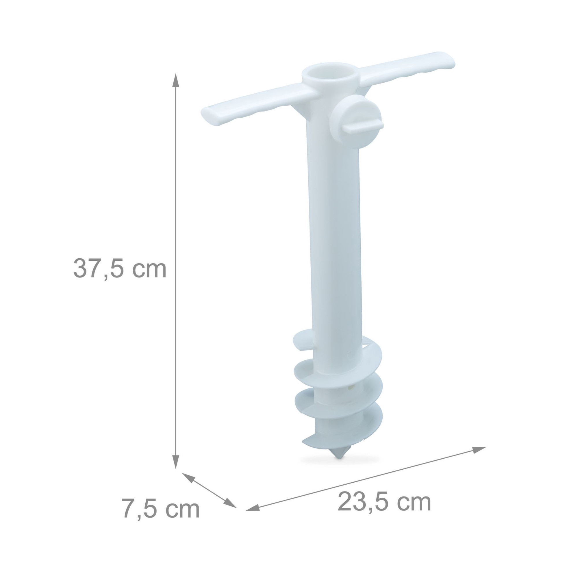 Witte parasol schroefhouder