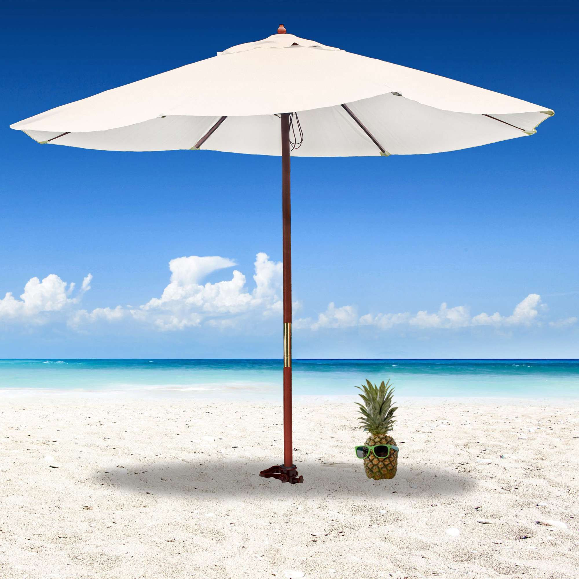 Support de parasol à visser marron