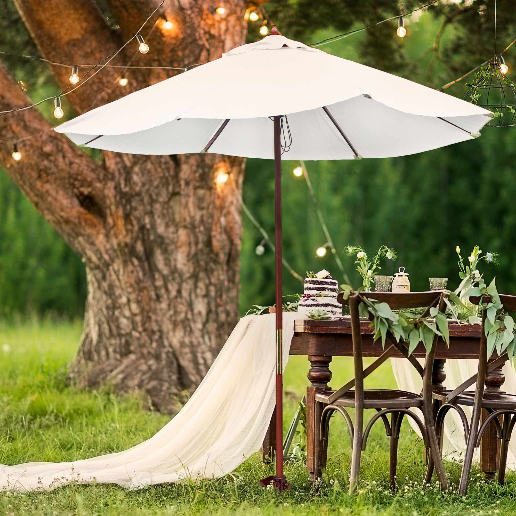 Support de parasol à visser marron