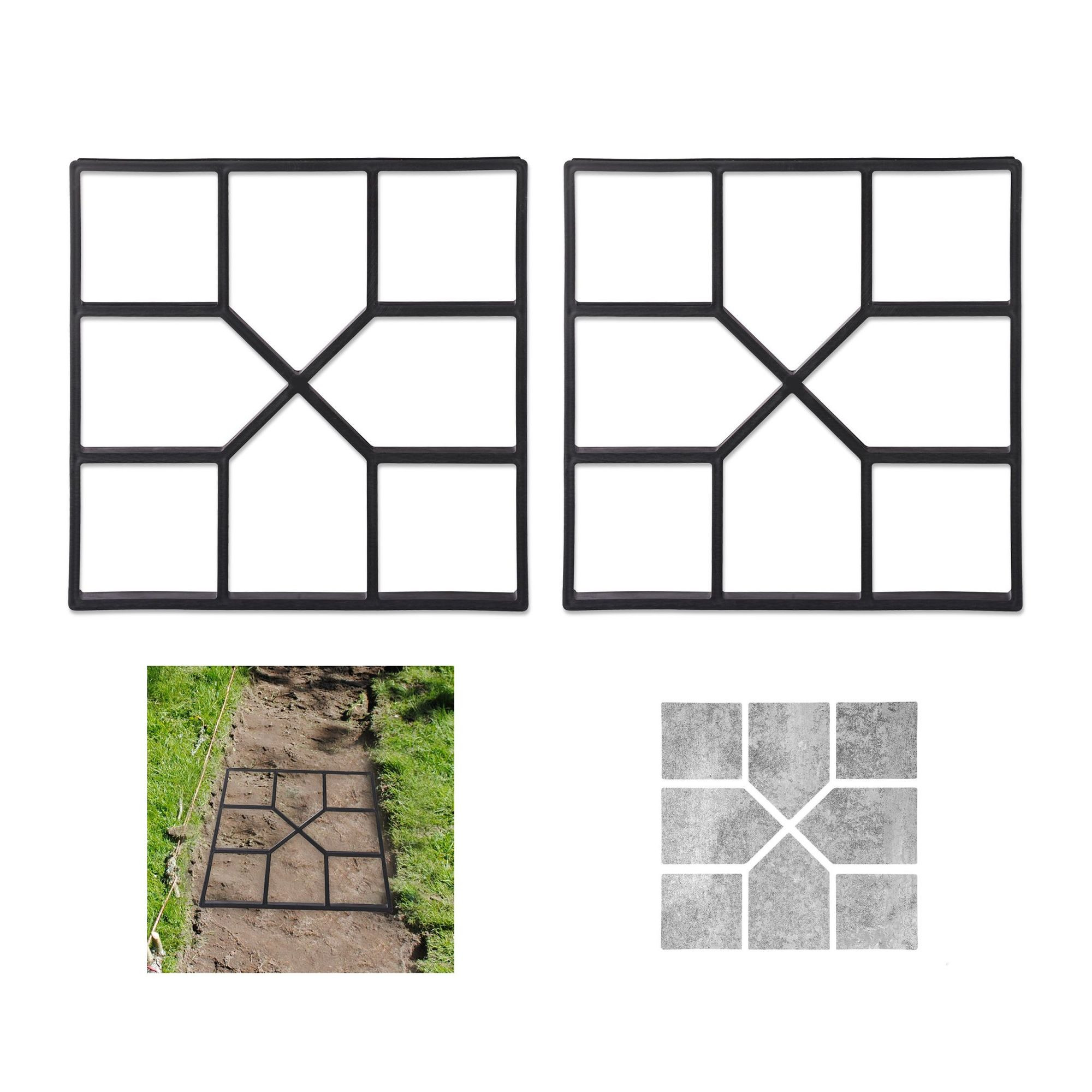 Conjunto de 2 moldes de concreto