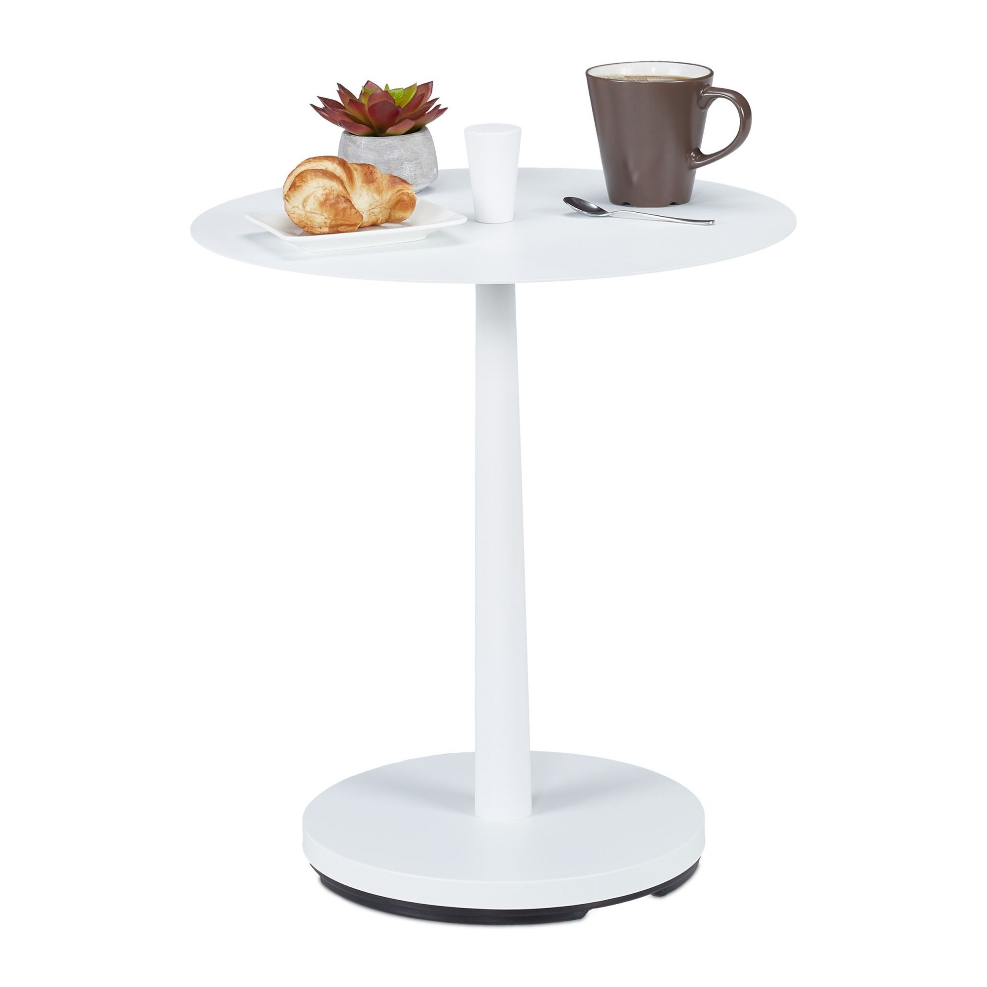 Mesa de Centro Redonda em Branco