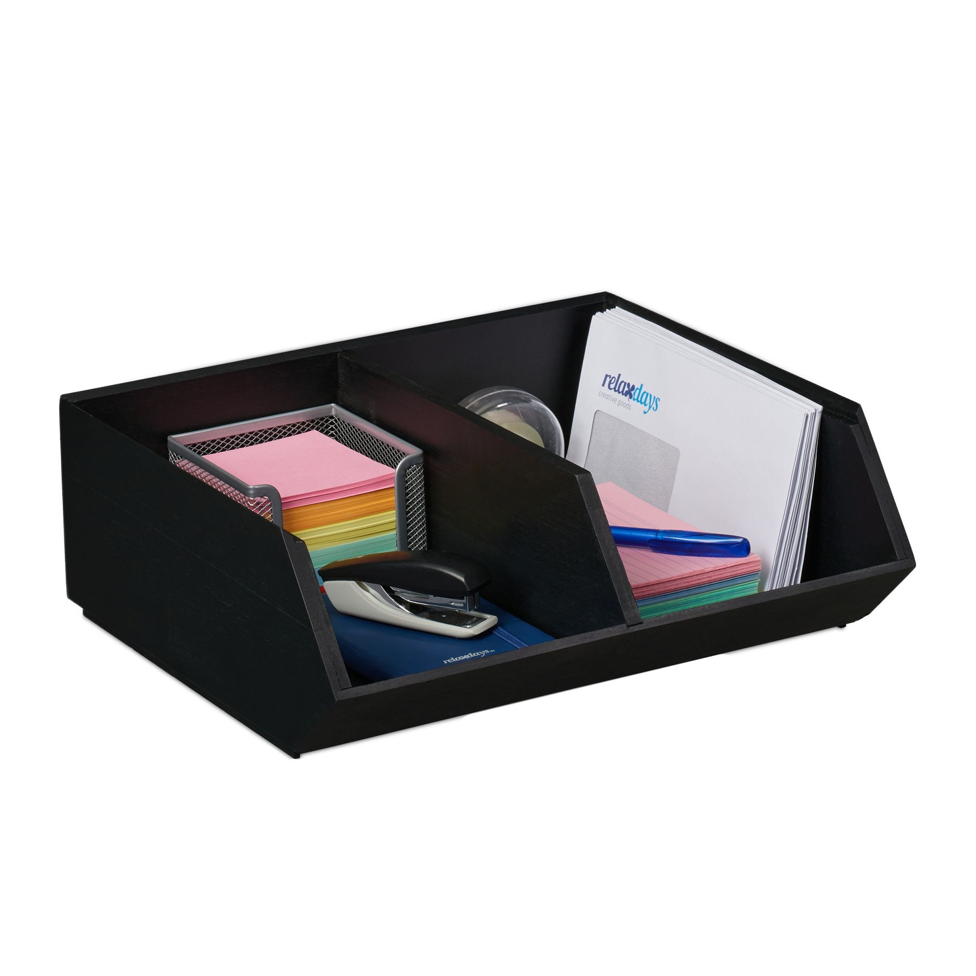 Stapelbare bamboe bureau organizer