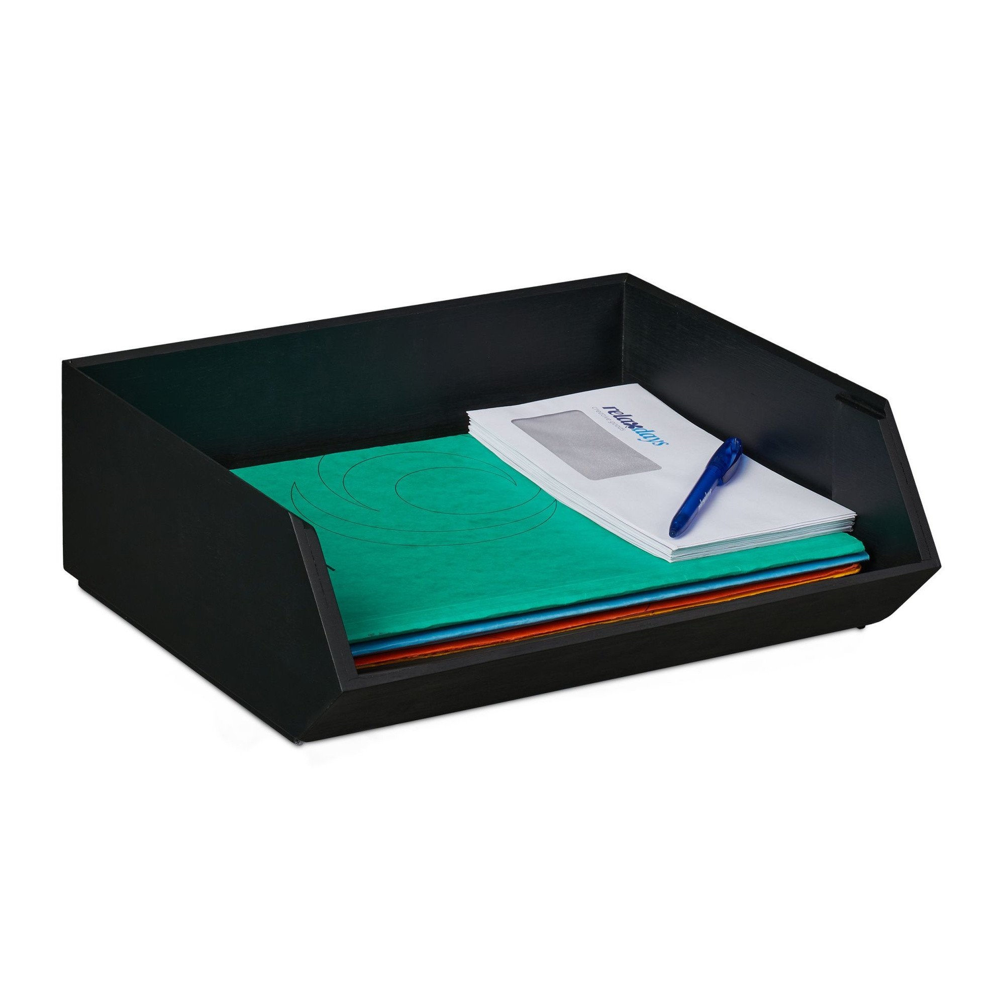 Stapelbare bamboe bureau organizer