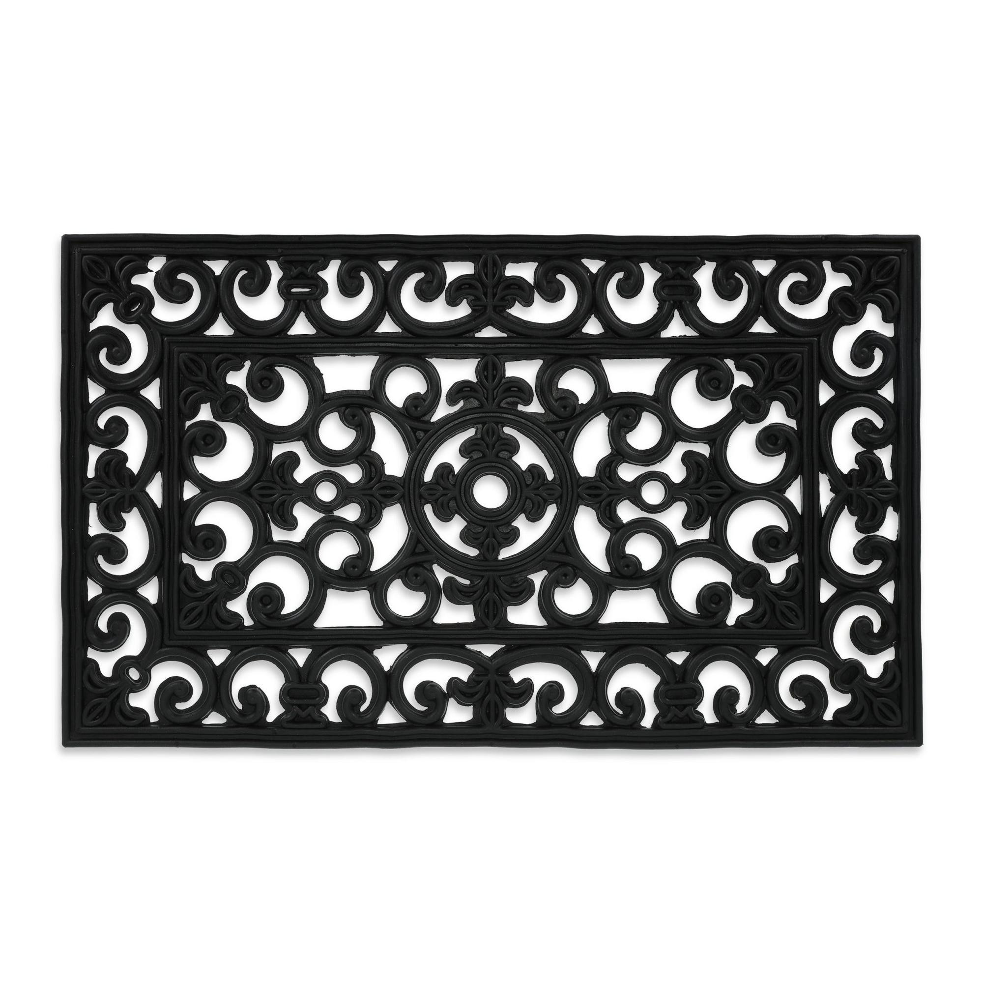 Patterned, rubber door mat