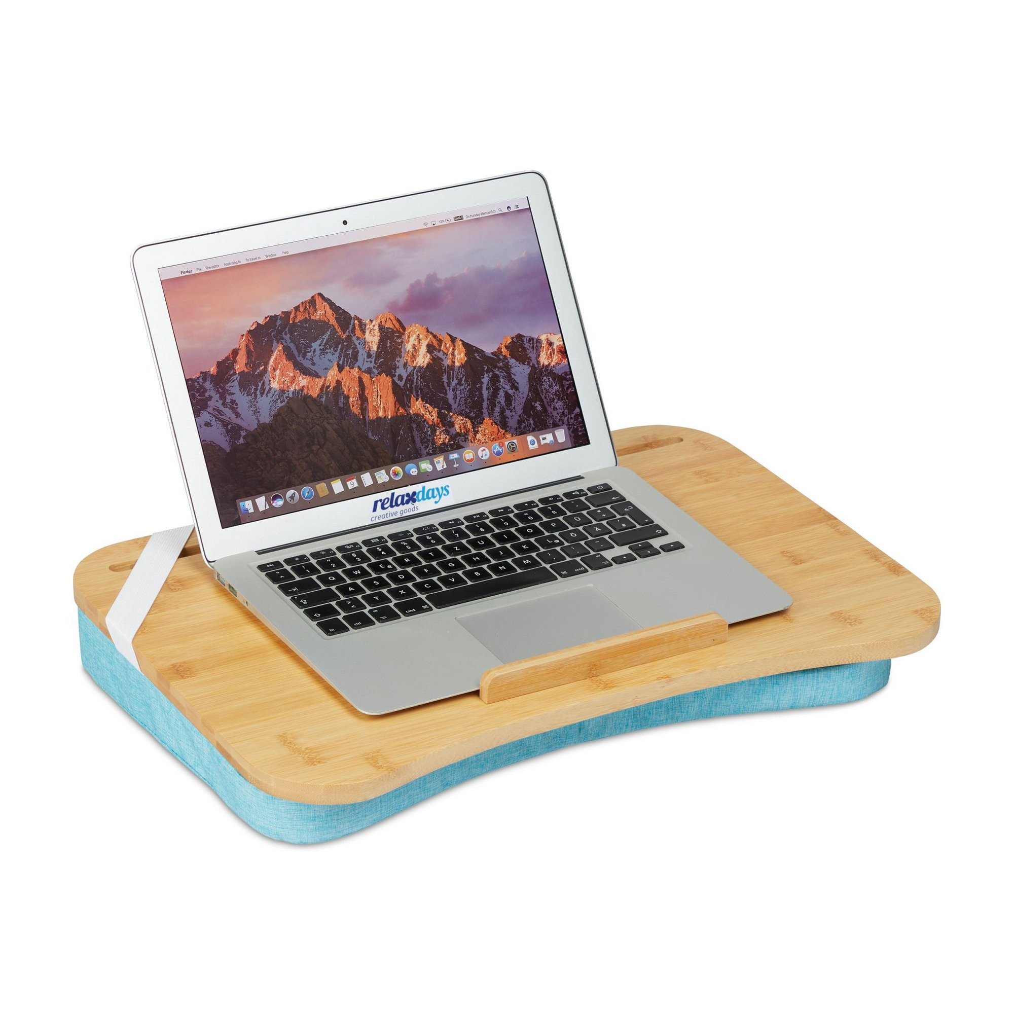 Blue Lapdesk with Bamboo Tray