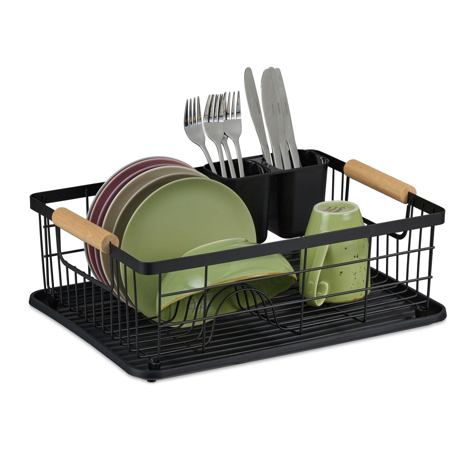 Dish drainer with drip tray