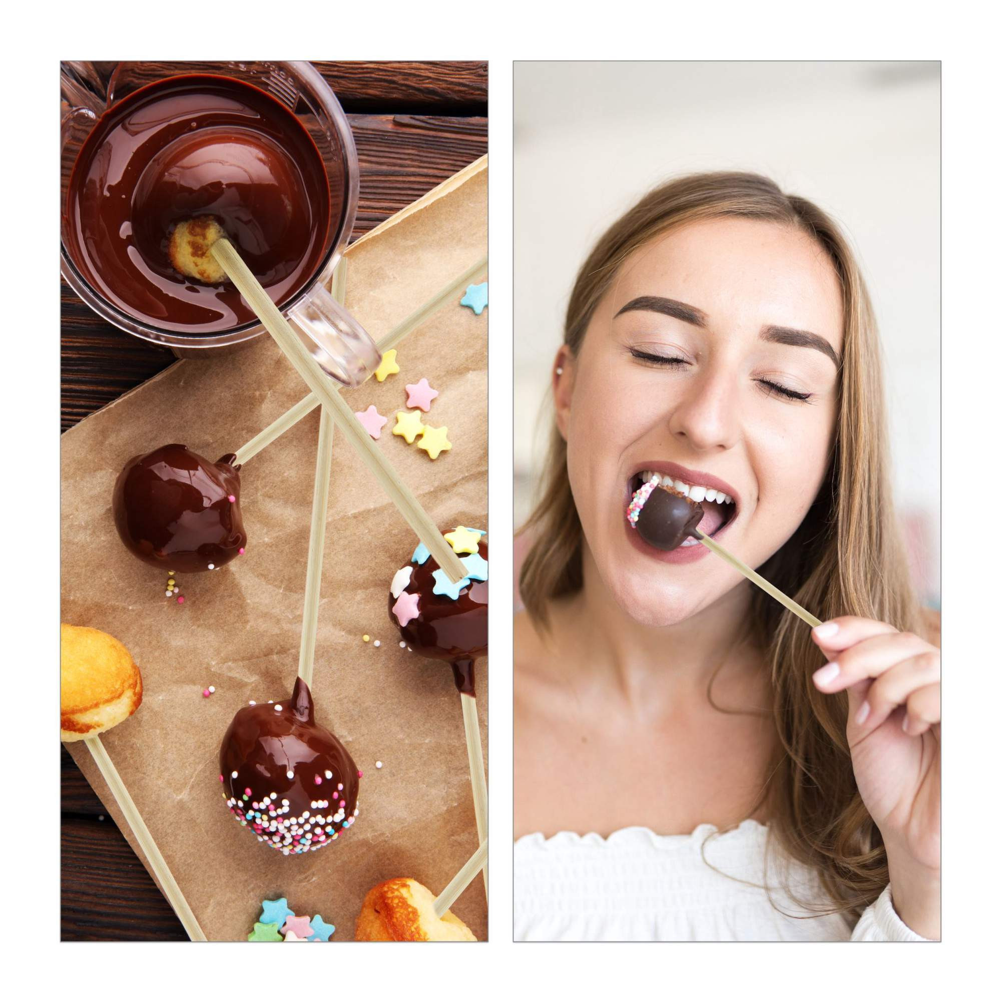 400x Cake Pop Sticks Bamboe