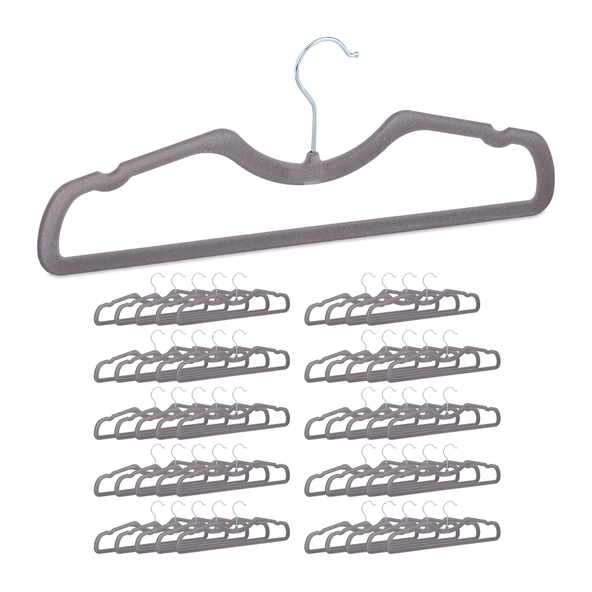Juego de 50 perchas flocadas