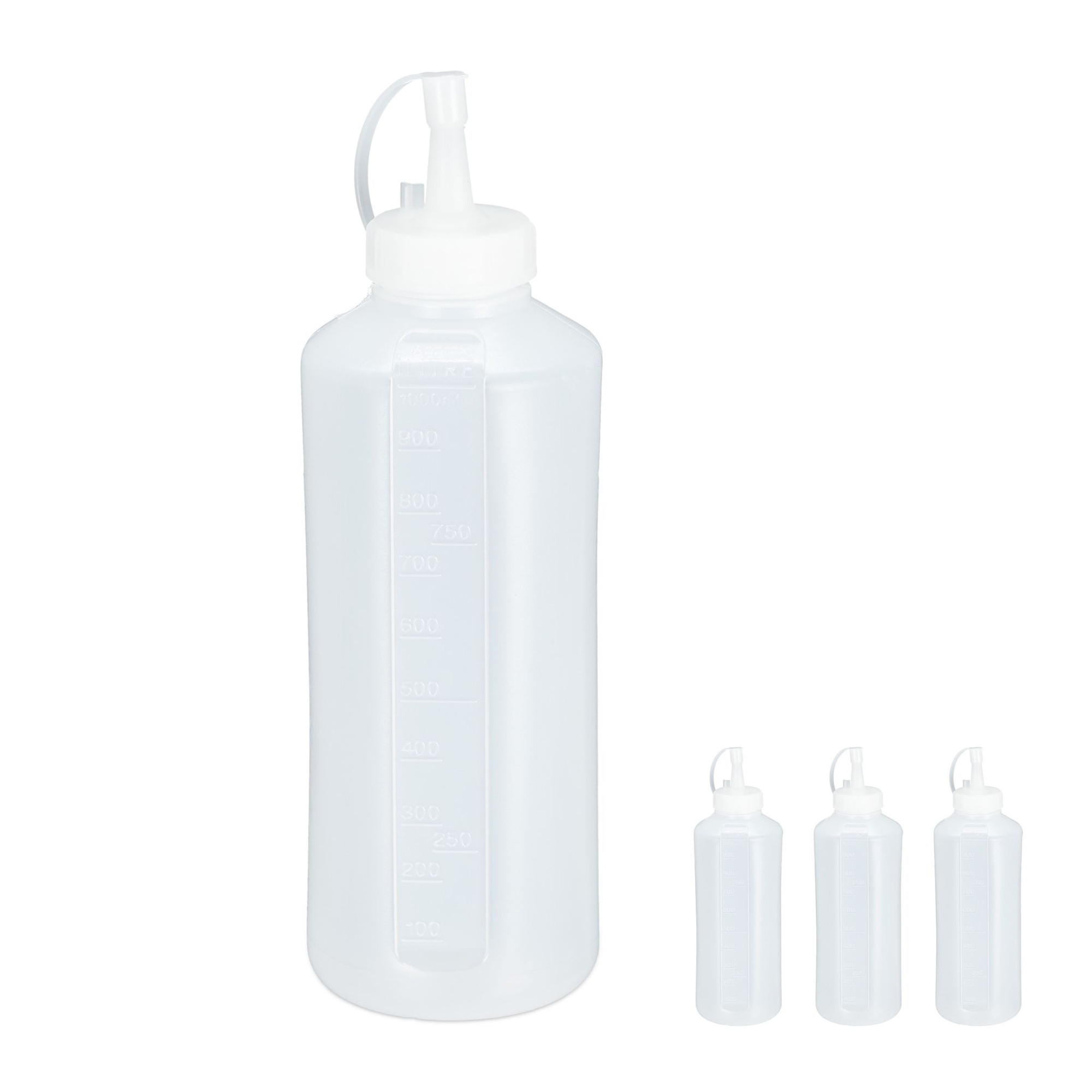 4x Knijpflessen 1000ml