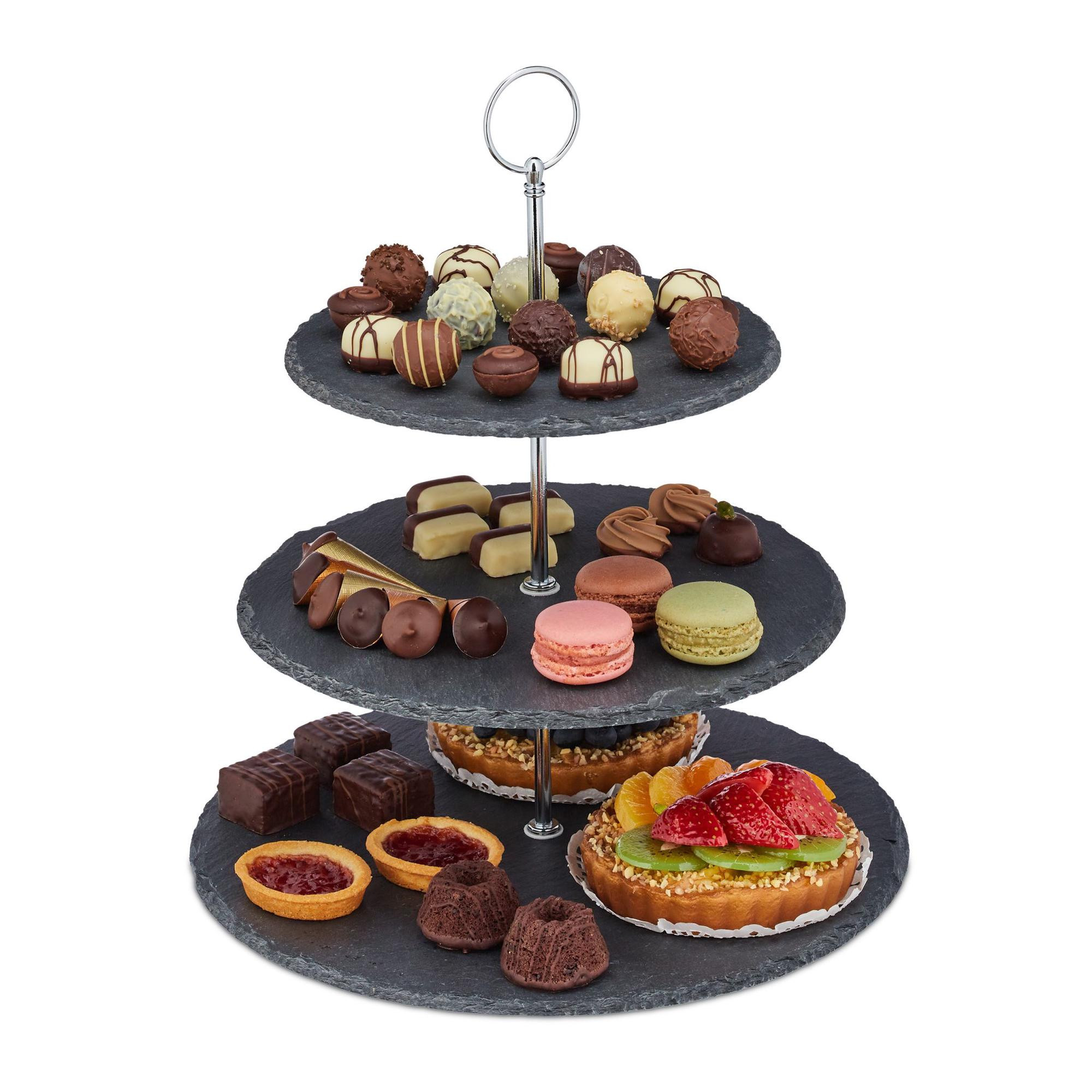 3-Tier Slate Serving Stand