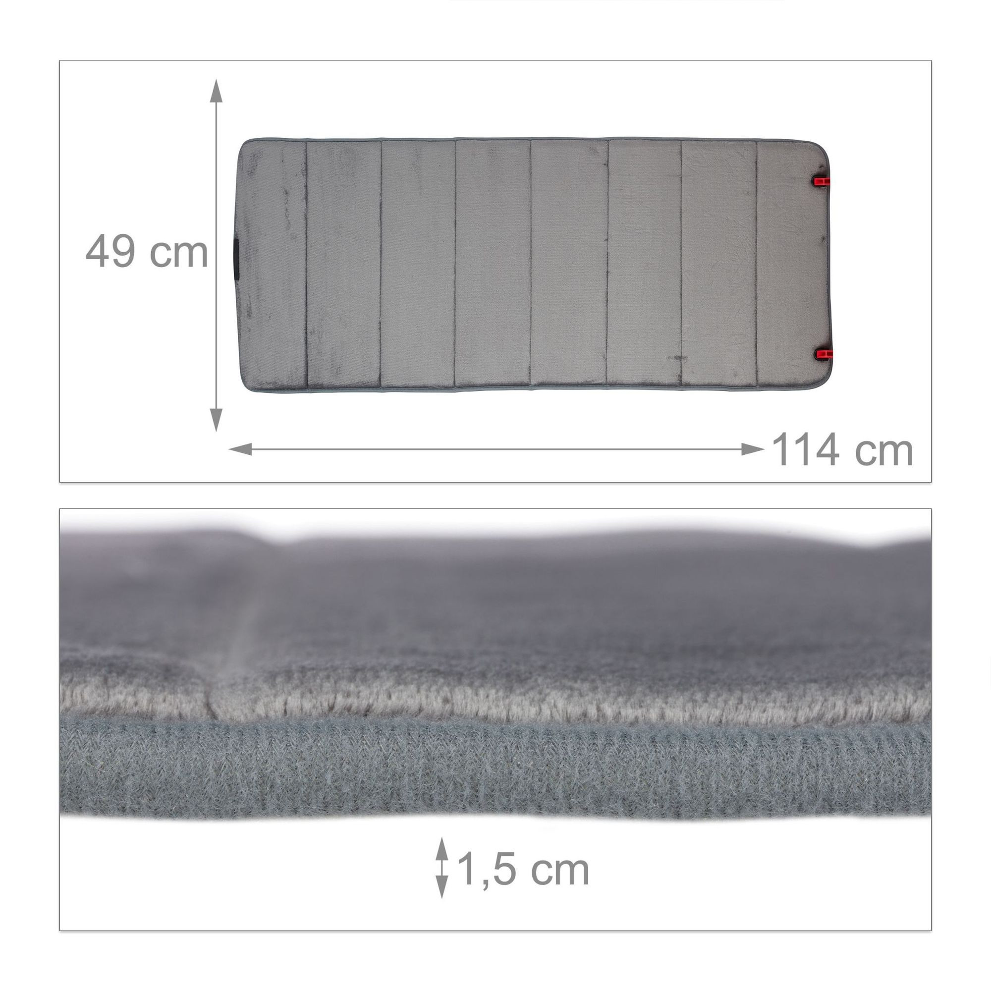 Graue Badematte aus Memory-Schaum