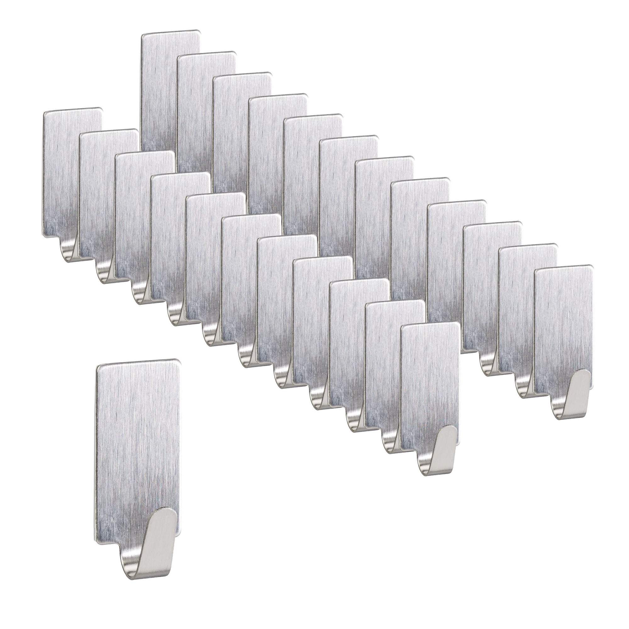 Set of 24 Rectangular Adhesive Hooks