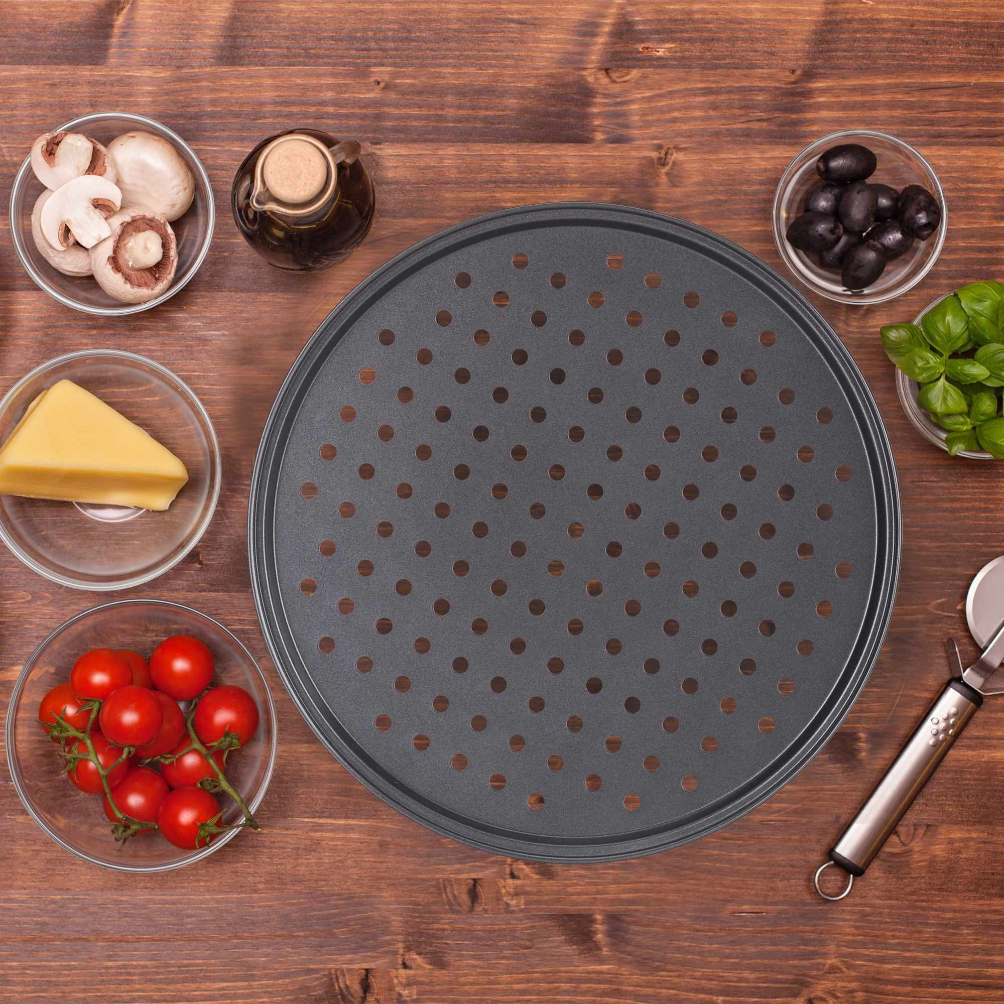 Ronde pizzabakset van 4