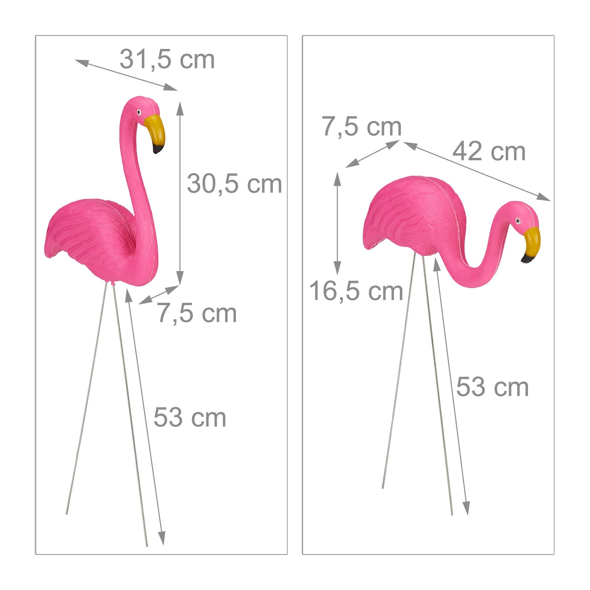 Flamingo Ornament Set van 2
