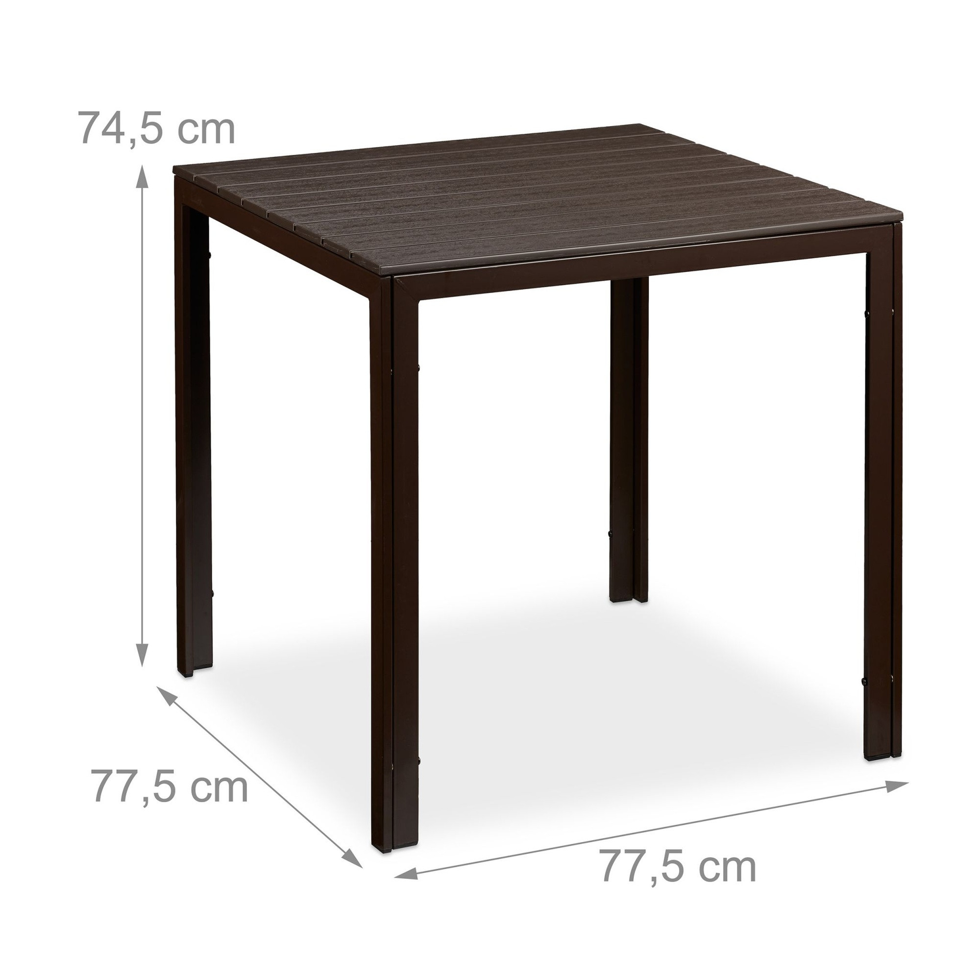 Table de jardin carrée effet bois