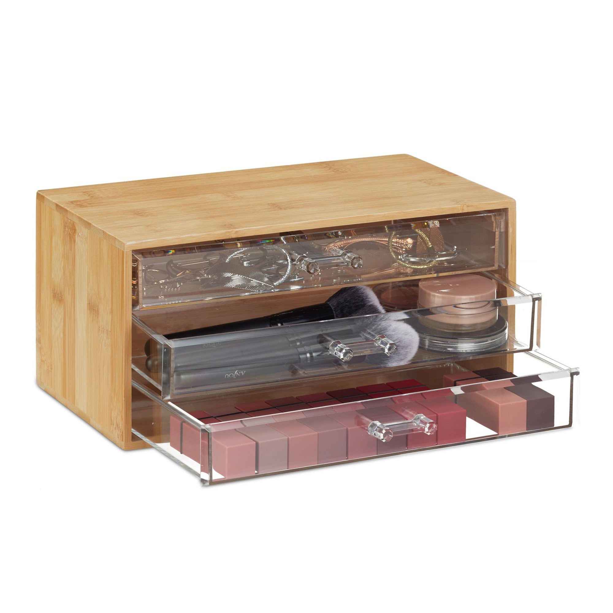 Bamboe make-up organizer
