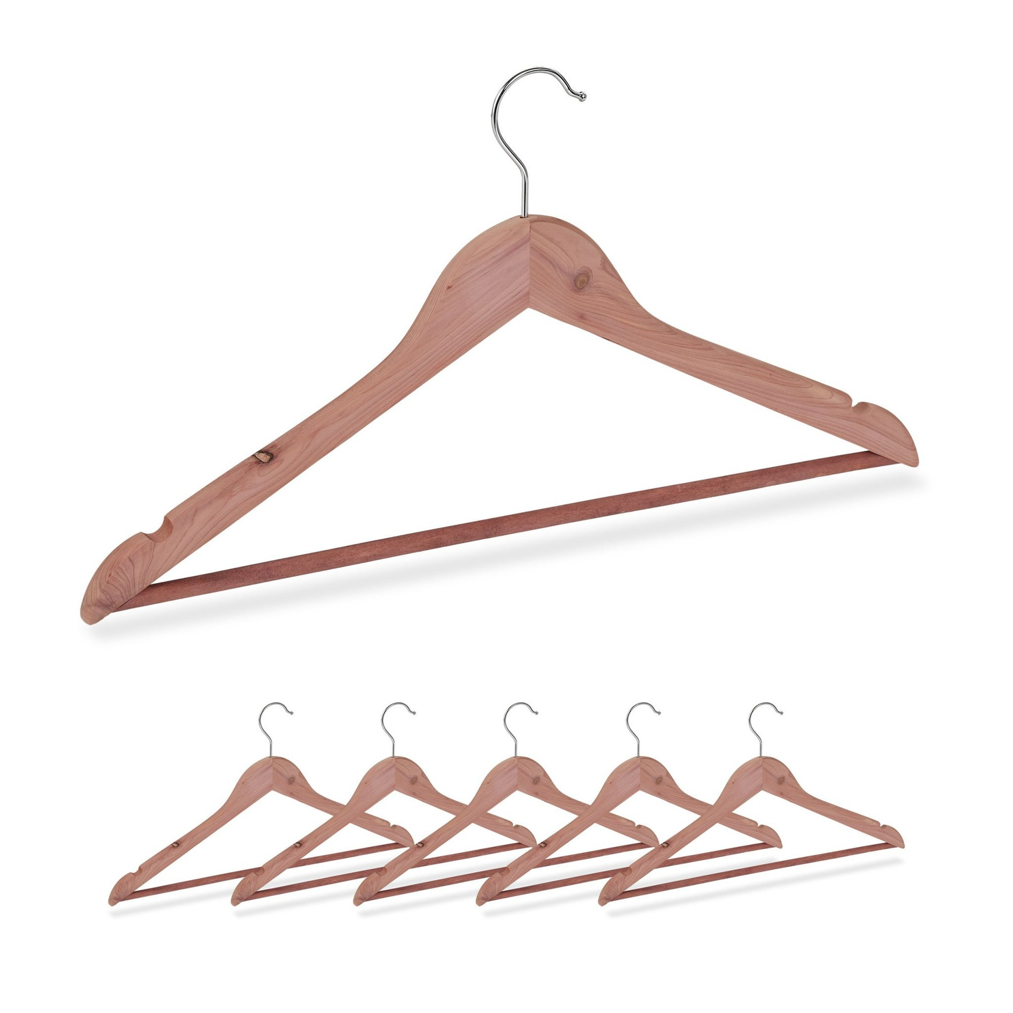 Conjunto de 6 cabides de cedro