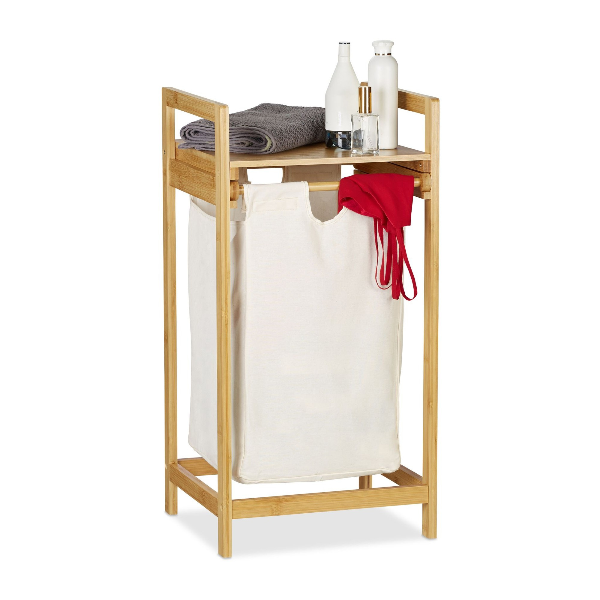 Pull-Out Bamboo Laundry Basket