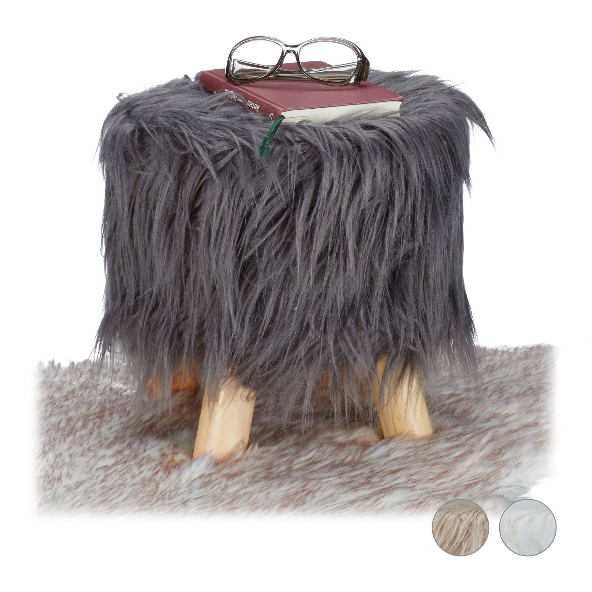 Fußhocker aus Kunstfell