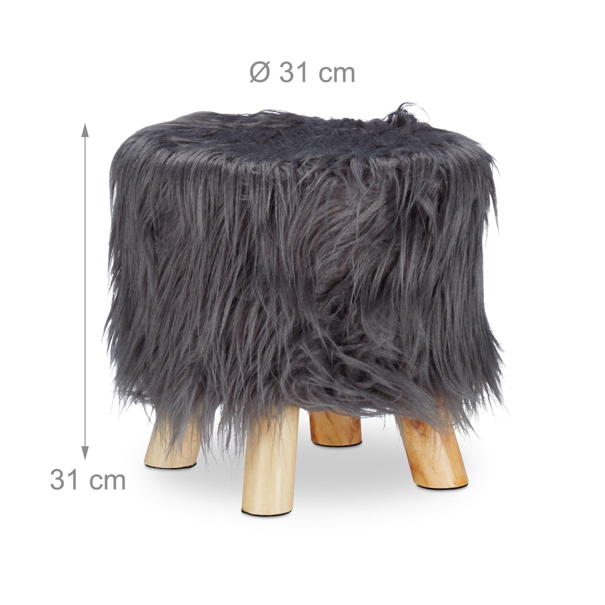 Faux Fur Footstool