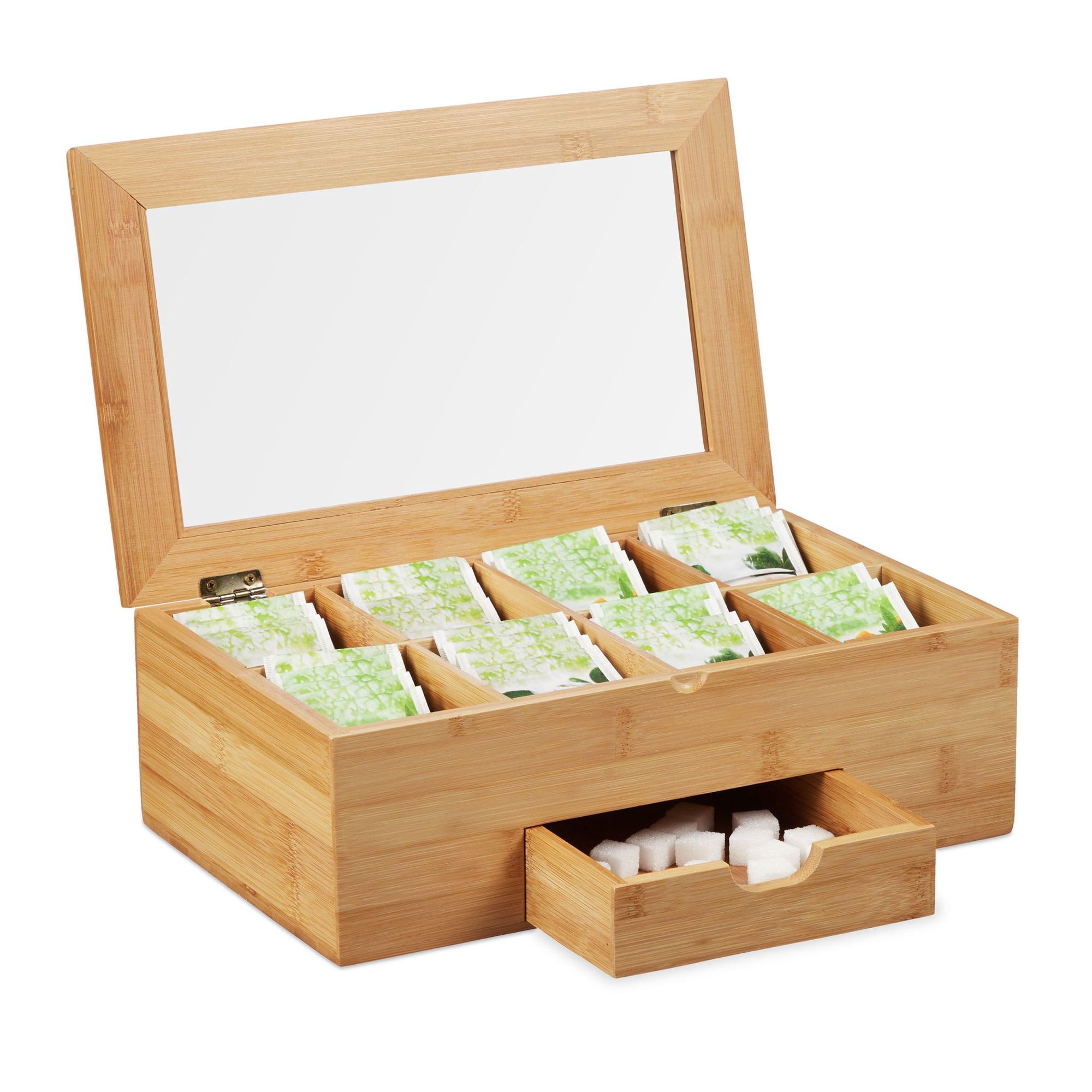 Bambus-Teebox mit Schublade