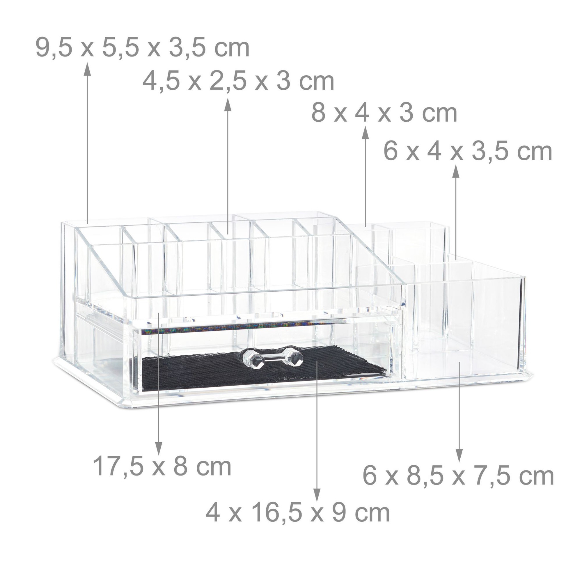 Make-up organizer met 16 compartimenten