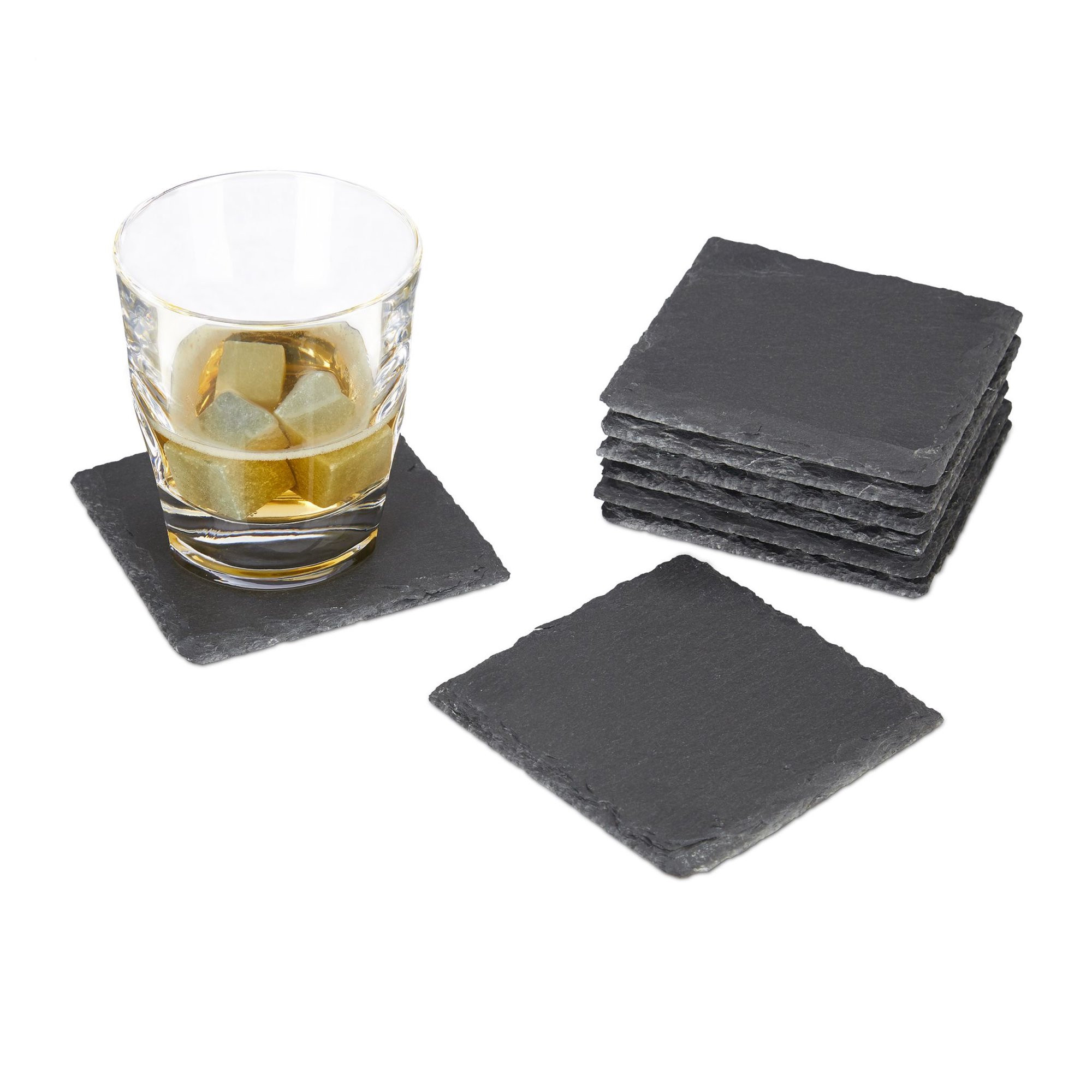 8-Piece Slate Drink Coaster Set
