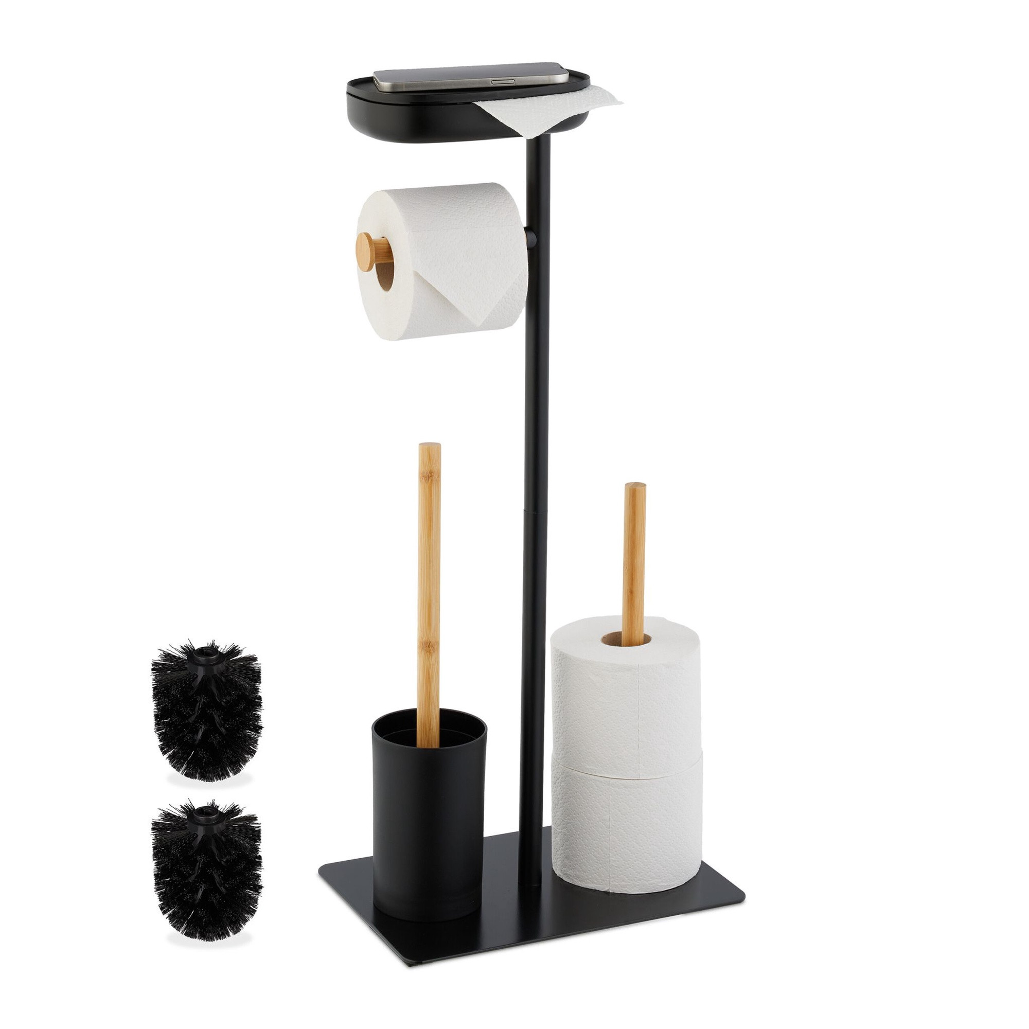 Cadeira de WC com prateleira em bambu e ferro