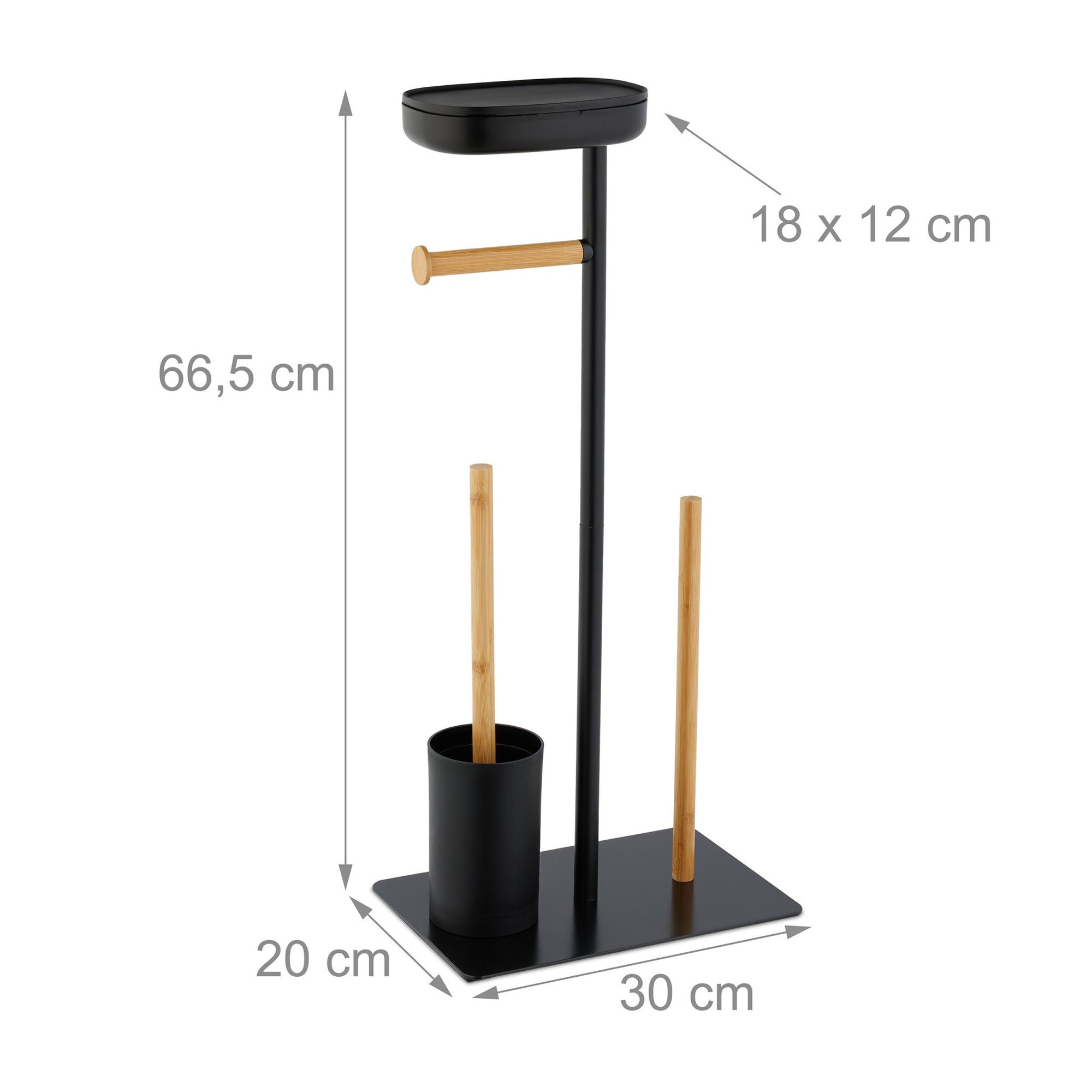 Cadeira de WC com prateleira em bambu e ferro