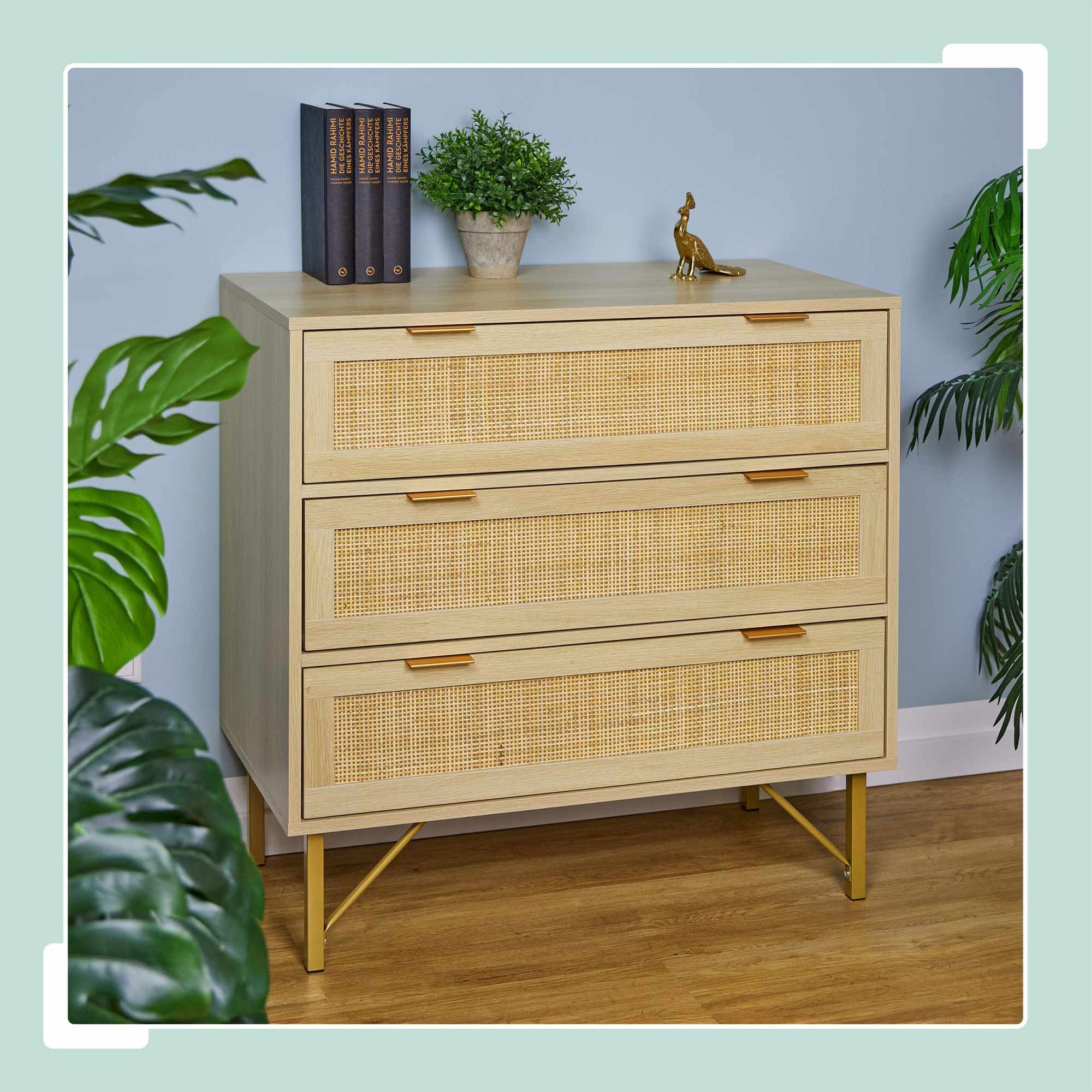 Commode 3 tiroirs aspect bois