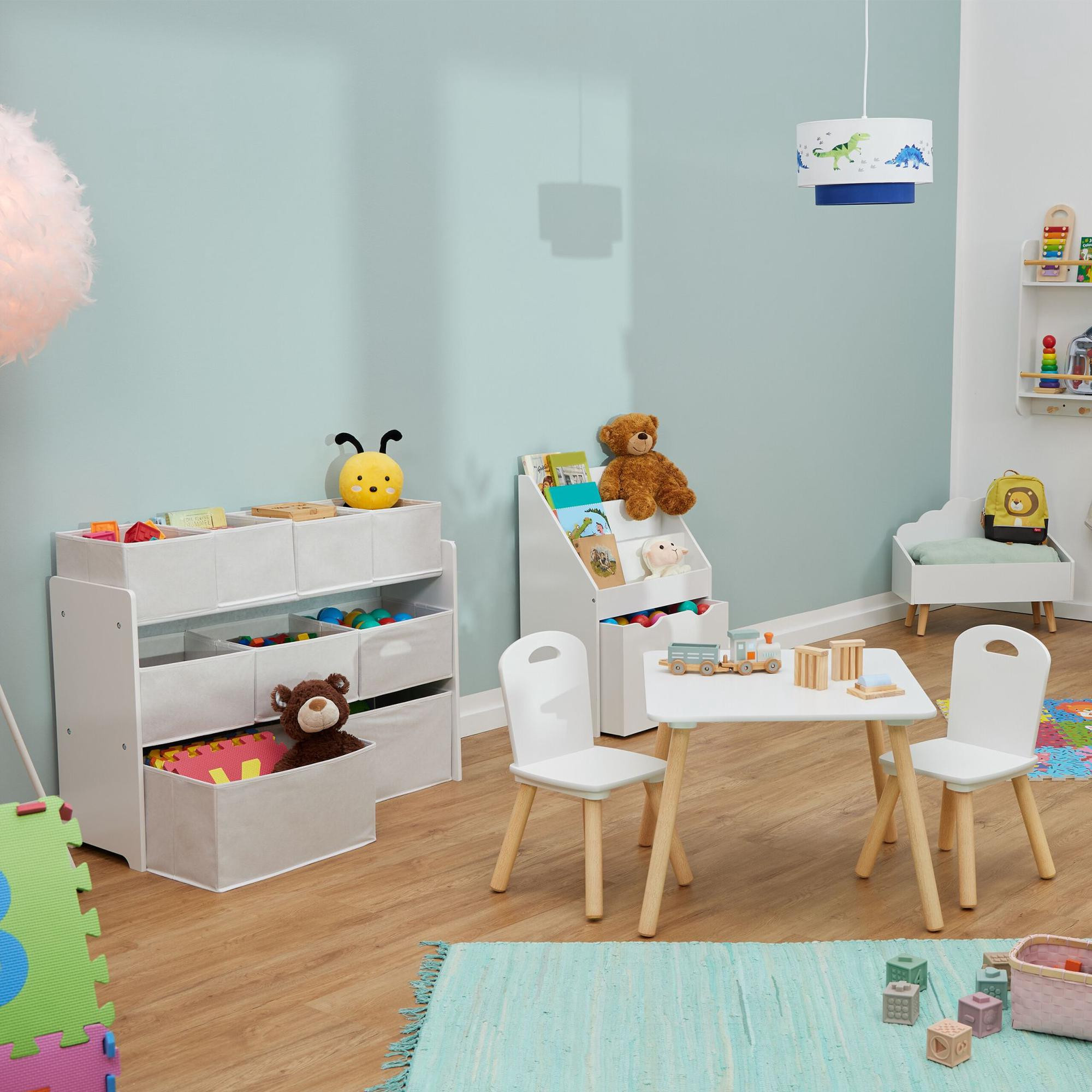 Scaffale per bambini con 9 scatole