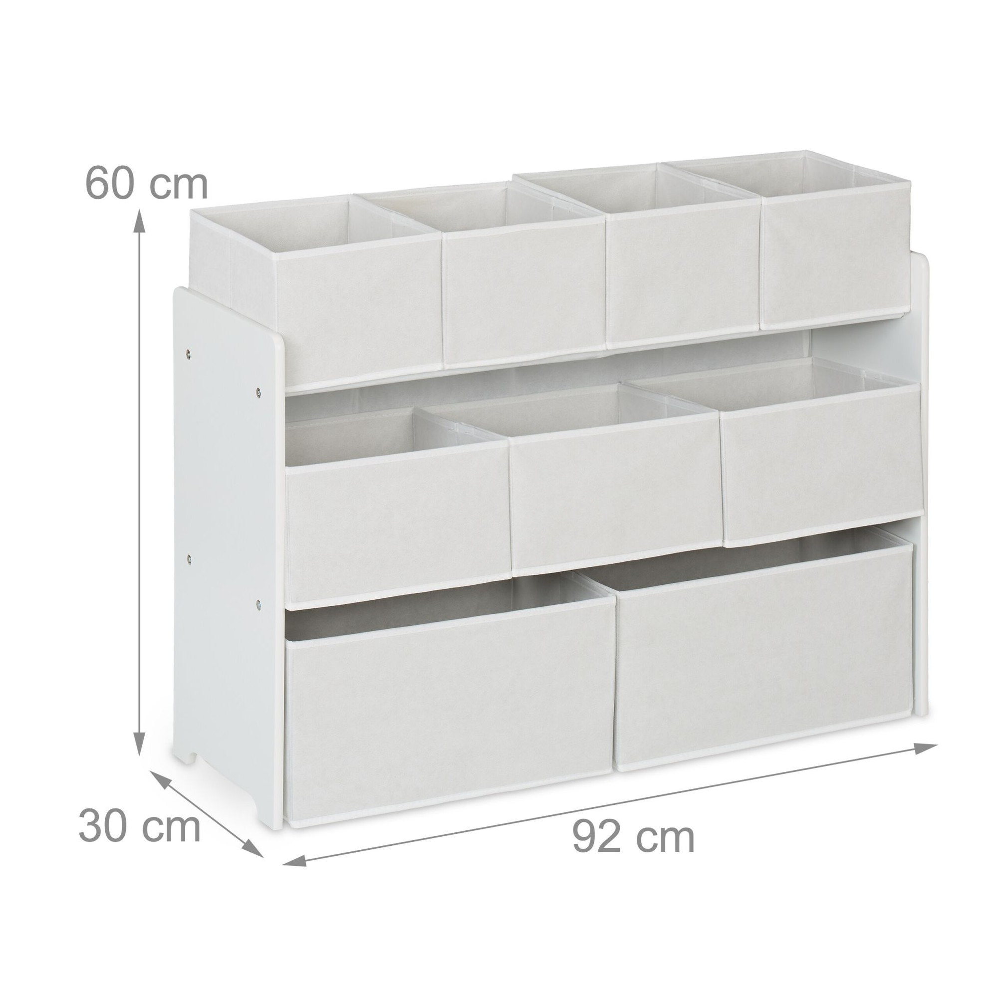 Scaffale per bambini con 9 scatole