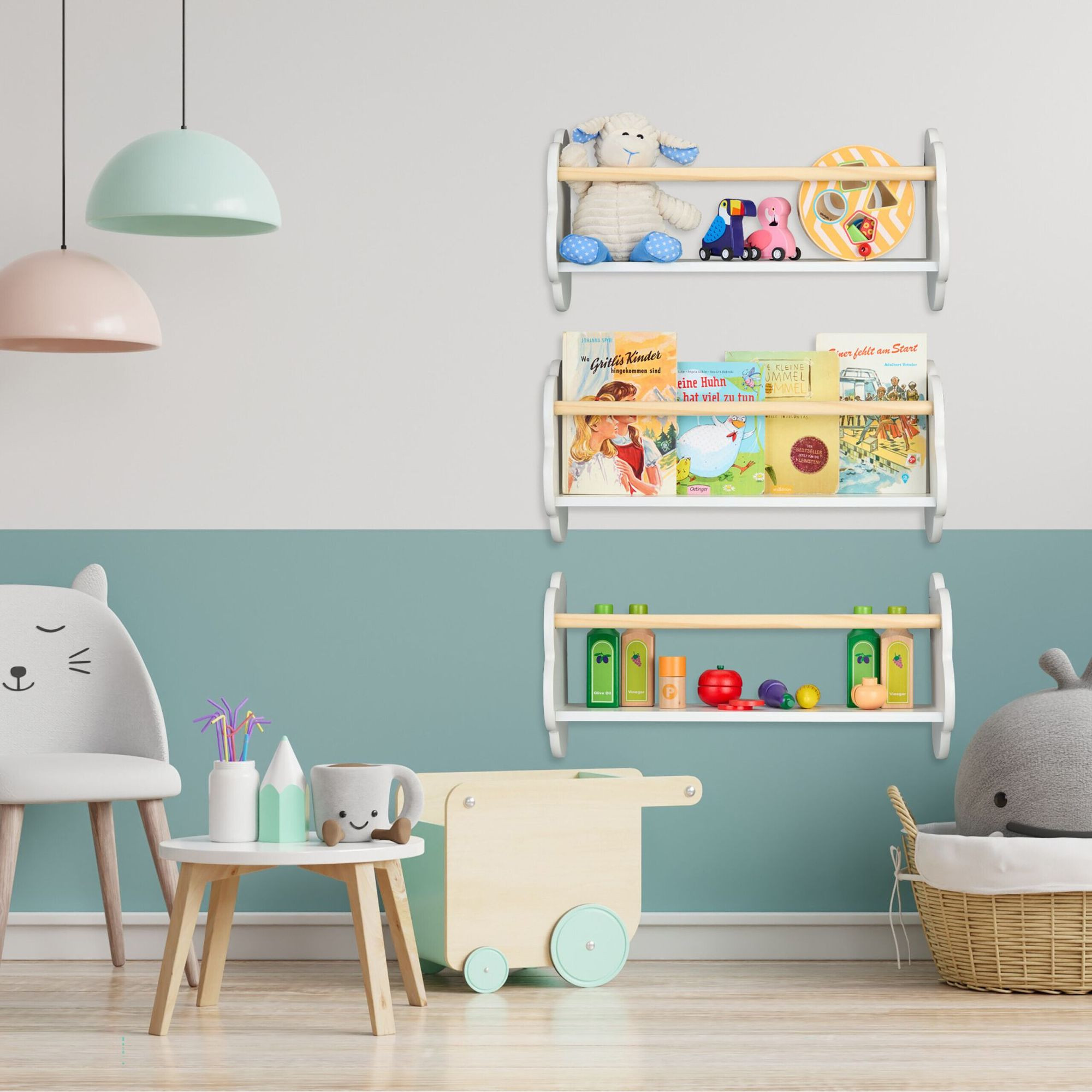 Pacote com 3 nuvens de estante infantil